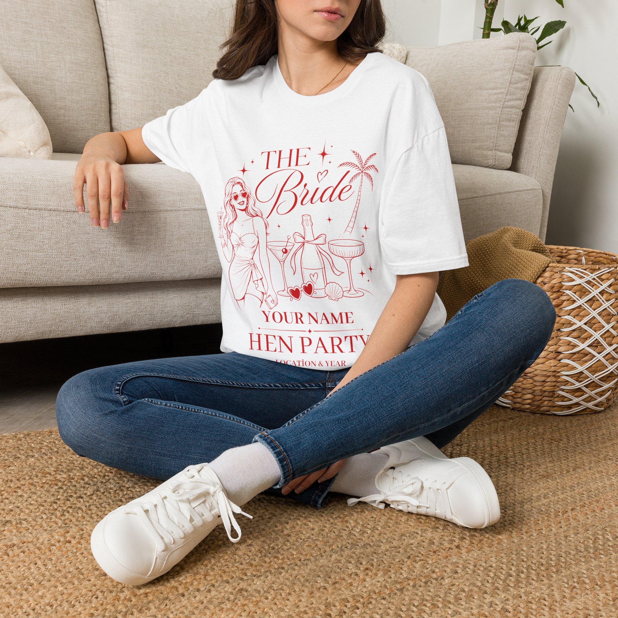 Bride Hen Party T-Shirt — 'The Bride' Bachelorette Tee (Custom Name Option)