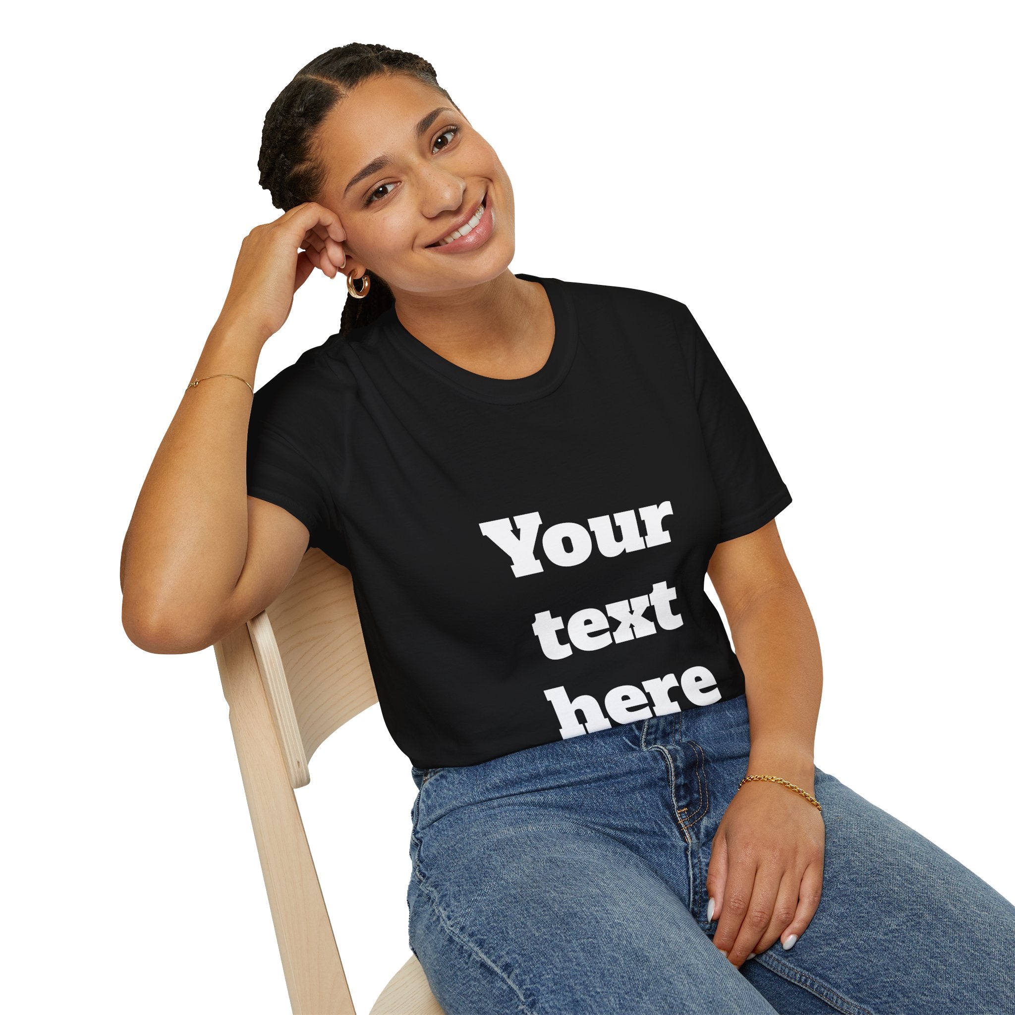 Custom Text T-Shirt — Personalized "Your Text Here" Graphic Tee