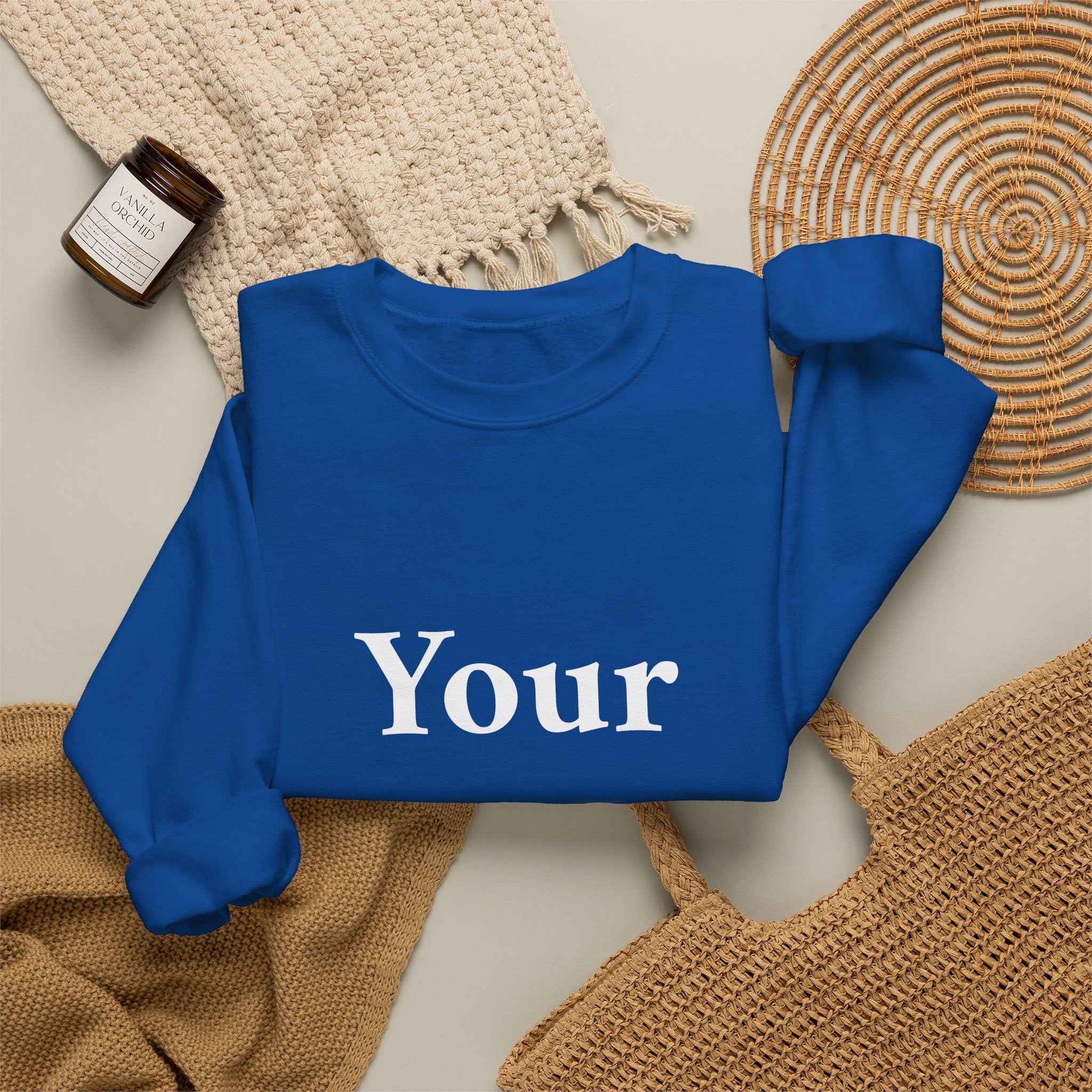 Custom Text Crewneck Sweatshirt — Personalized Minimalist Sweatshirt