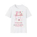 Team Bride T-Shirt — Bachelorette Party Tee (Customizable with Name)