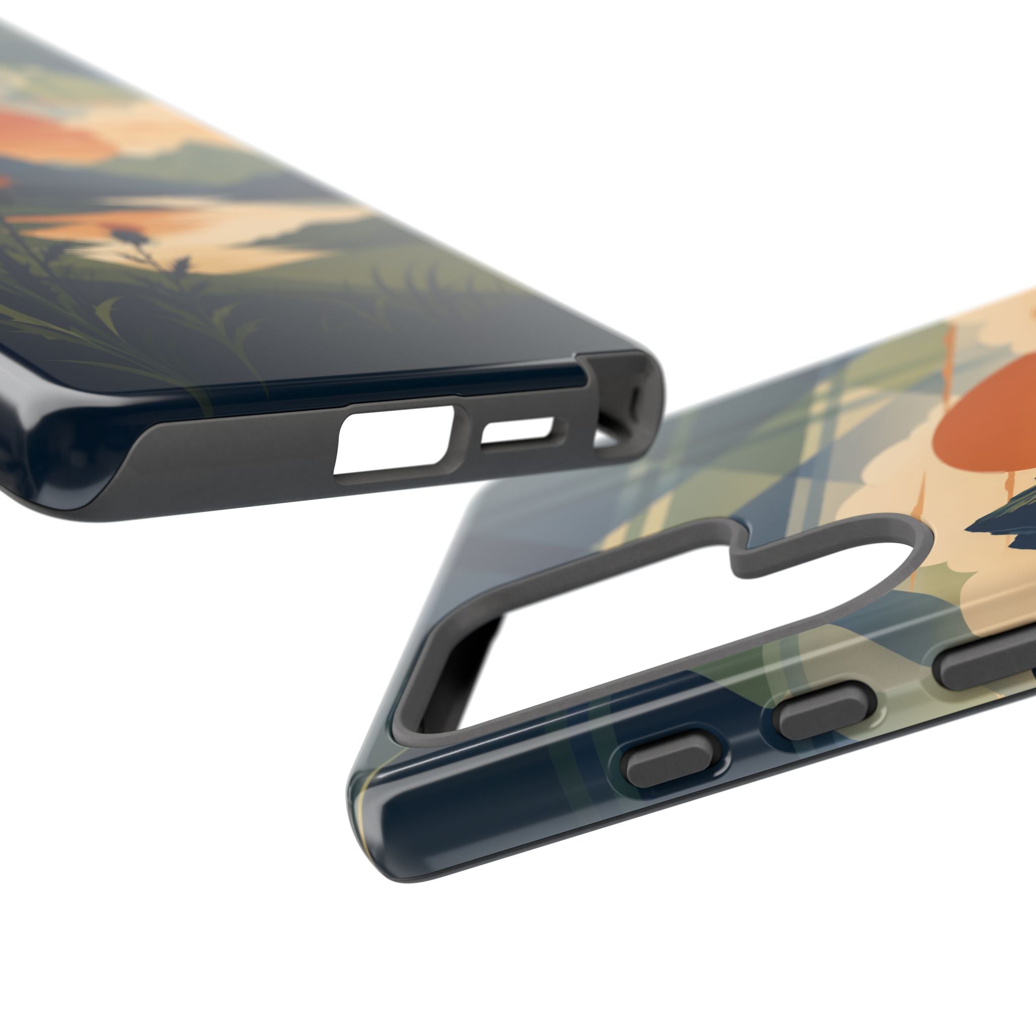 Highland Sunset Tartan Phone Case – Scottish Thistle Summer Festival Edition