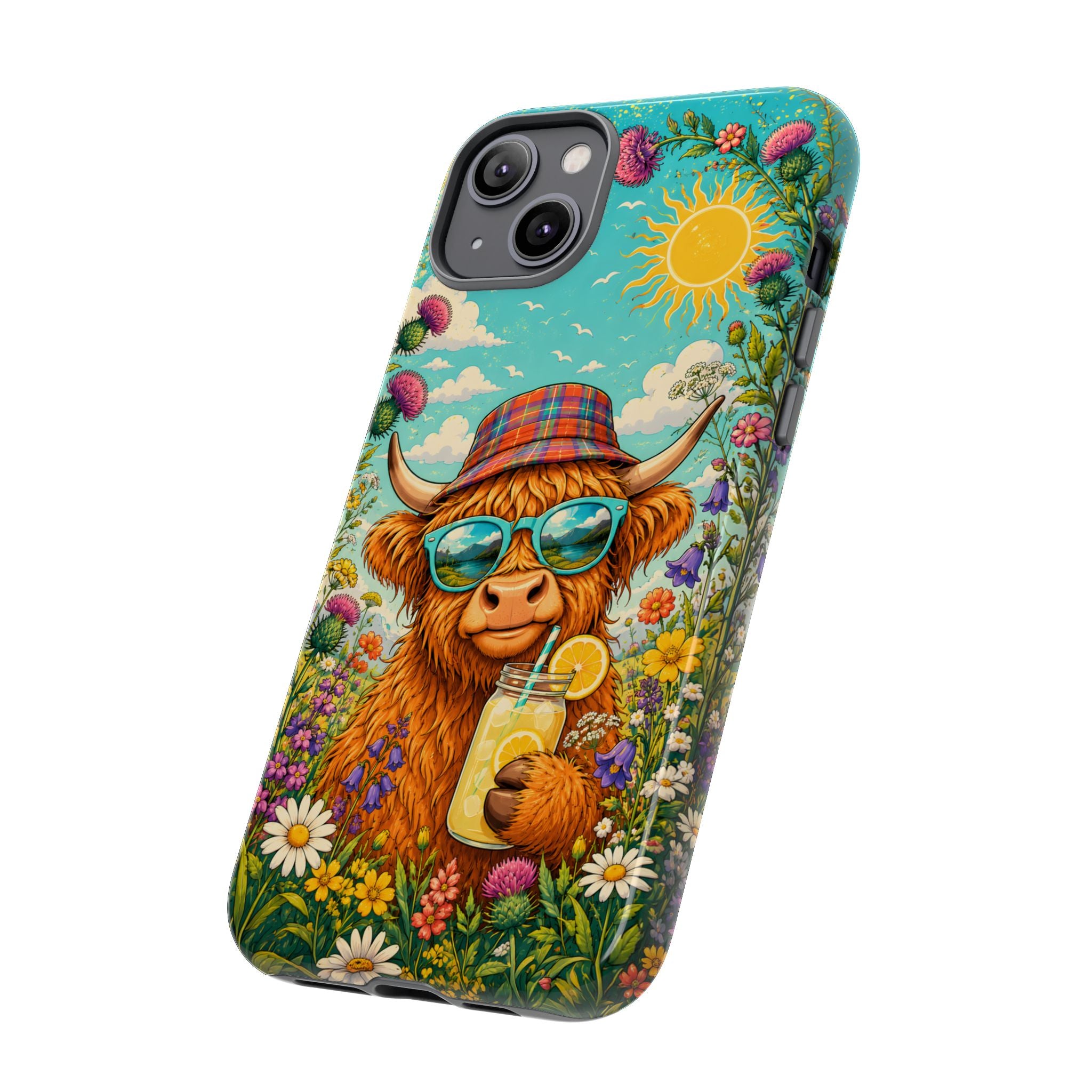 Sunny Highland Cow Phone Case – Scottish Summer Festival Edition