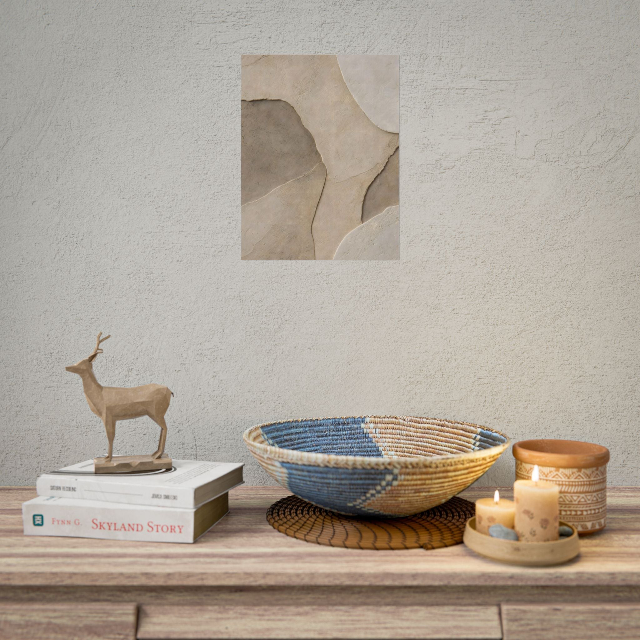 Abstract Neutral Texture Rolled Poster — Earth Tone Minimal Wall Art