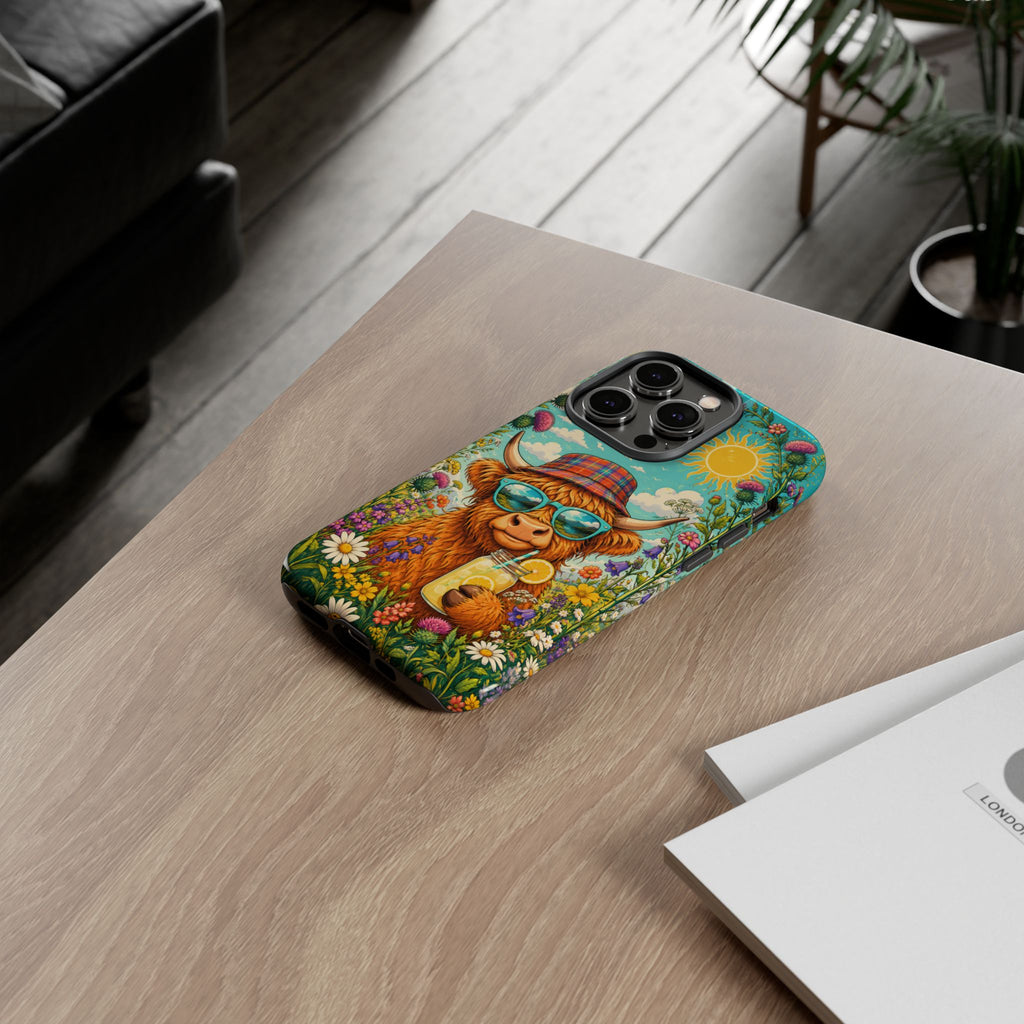 Sunny Highland Cow Phone Case – Scottish Summer Festival Edition