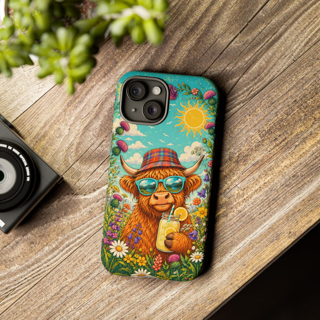 Sunny Highland Cow Phone Case – Scottish Summer Festival Edition