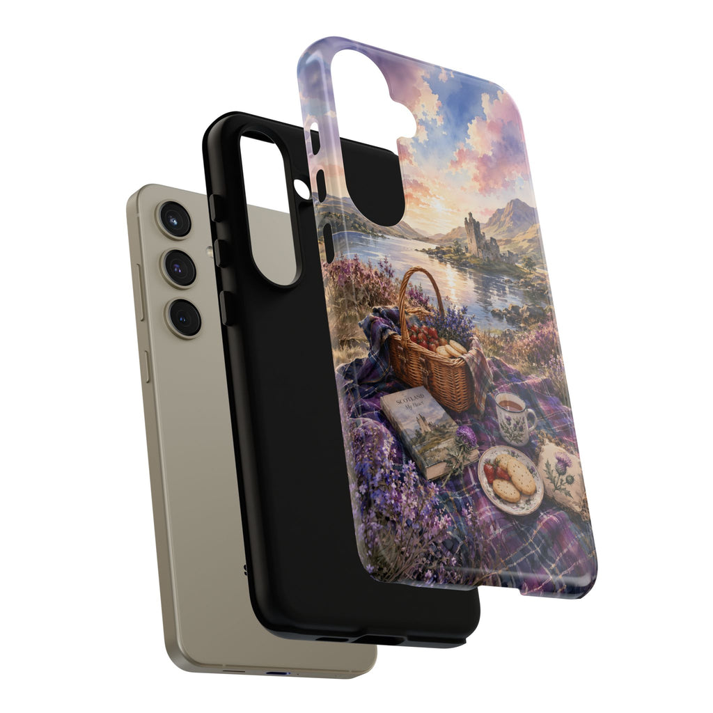 Highland Summer Picnic Phone Case – Scottish Castle & Thistle Art