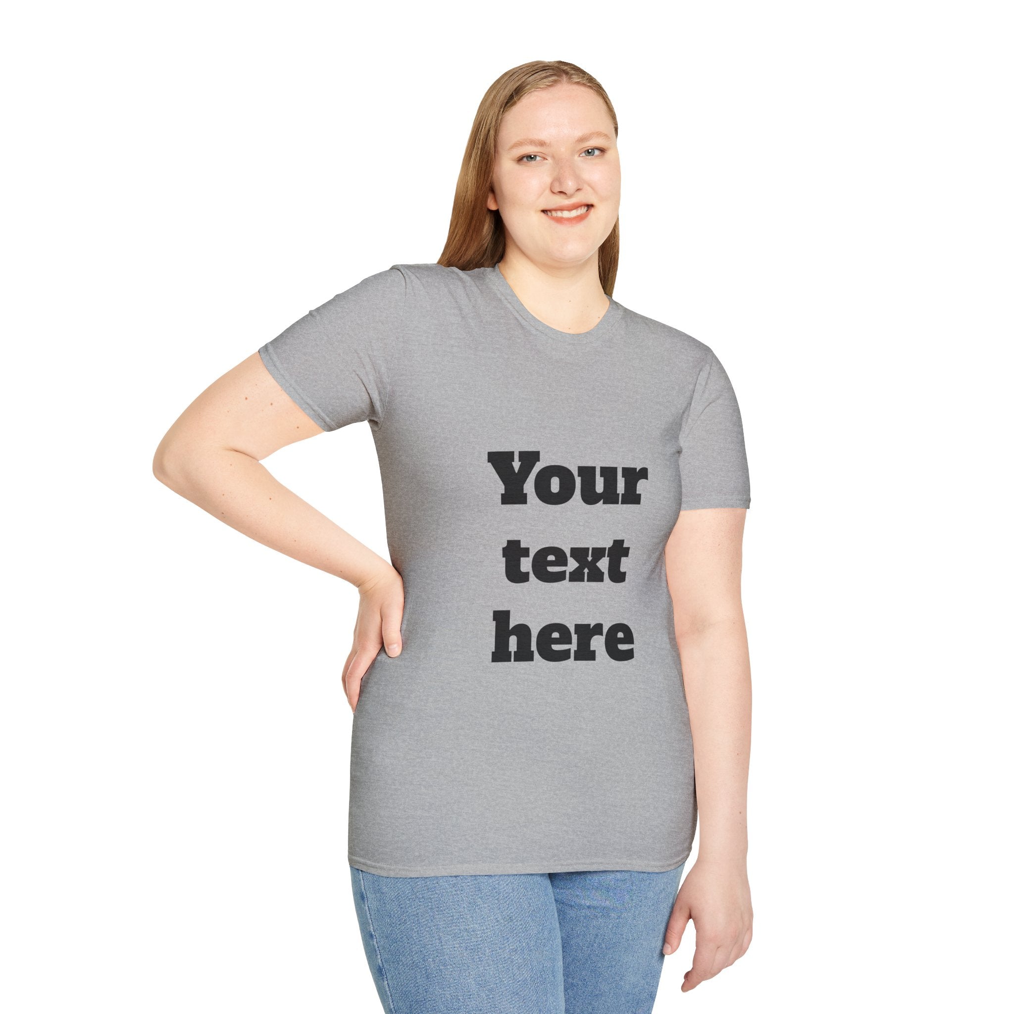 Custom Text T-Shirt — Personalized "Your Text Here" Graphic Tee