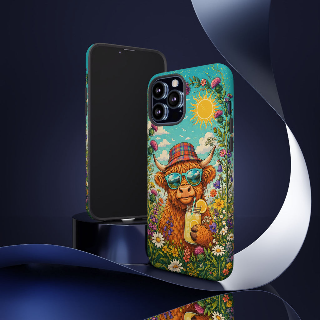 Sunny Highland Cow Phone Case – Scottish Summer Festival Edition