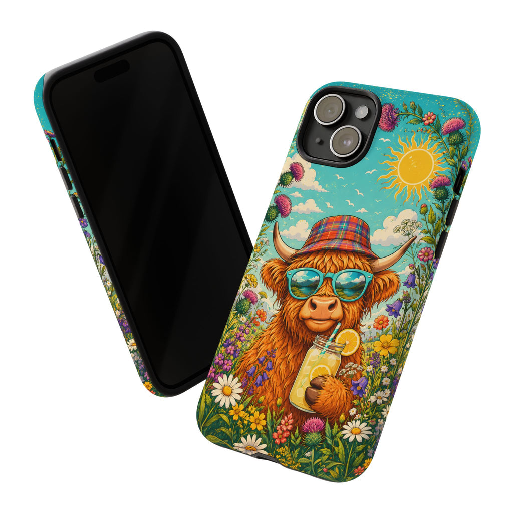 Sunny Highland Cow Phone Case – Scottish Summer Festival Edition