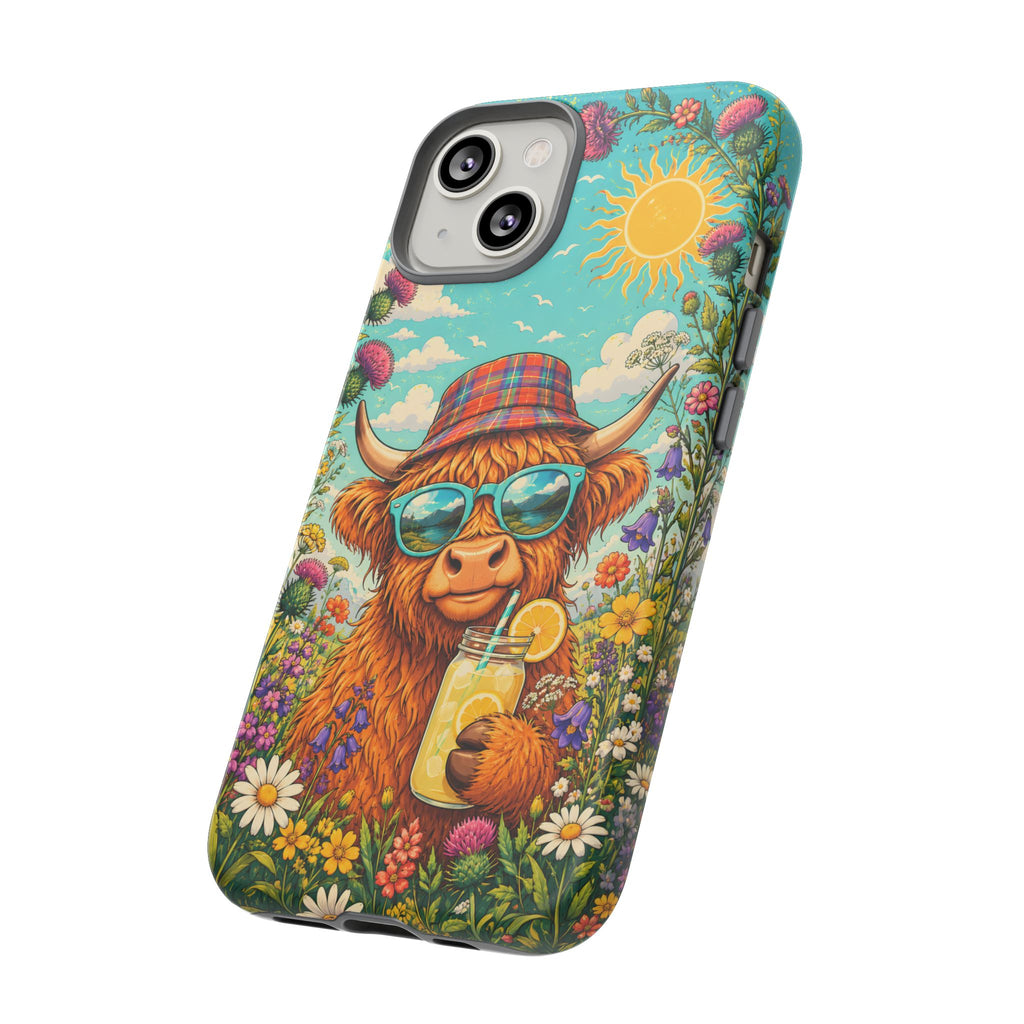Sunny Highland Cow Phone Case – Scottish Summer Festival Edition