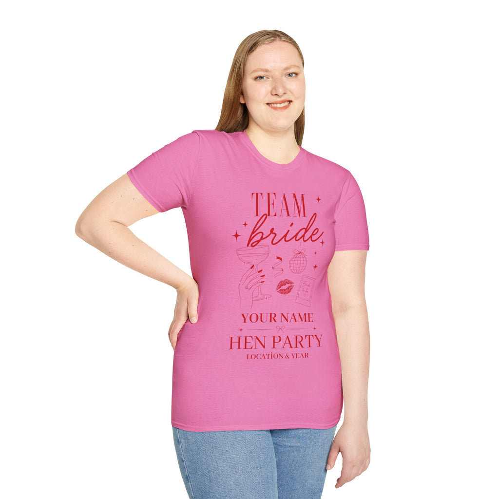 Team Bride T-Shirt — Bachelorette Party Tee (Customizable with Name)