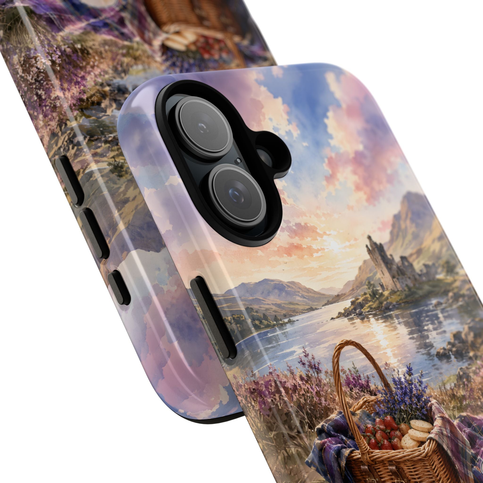Highland Summer Picnic Phone Case – Scottish Castle & Thistle Art