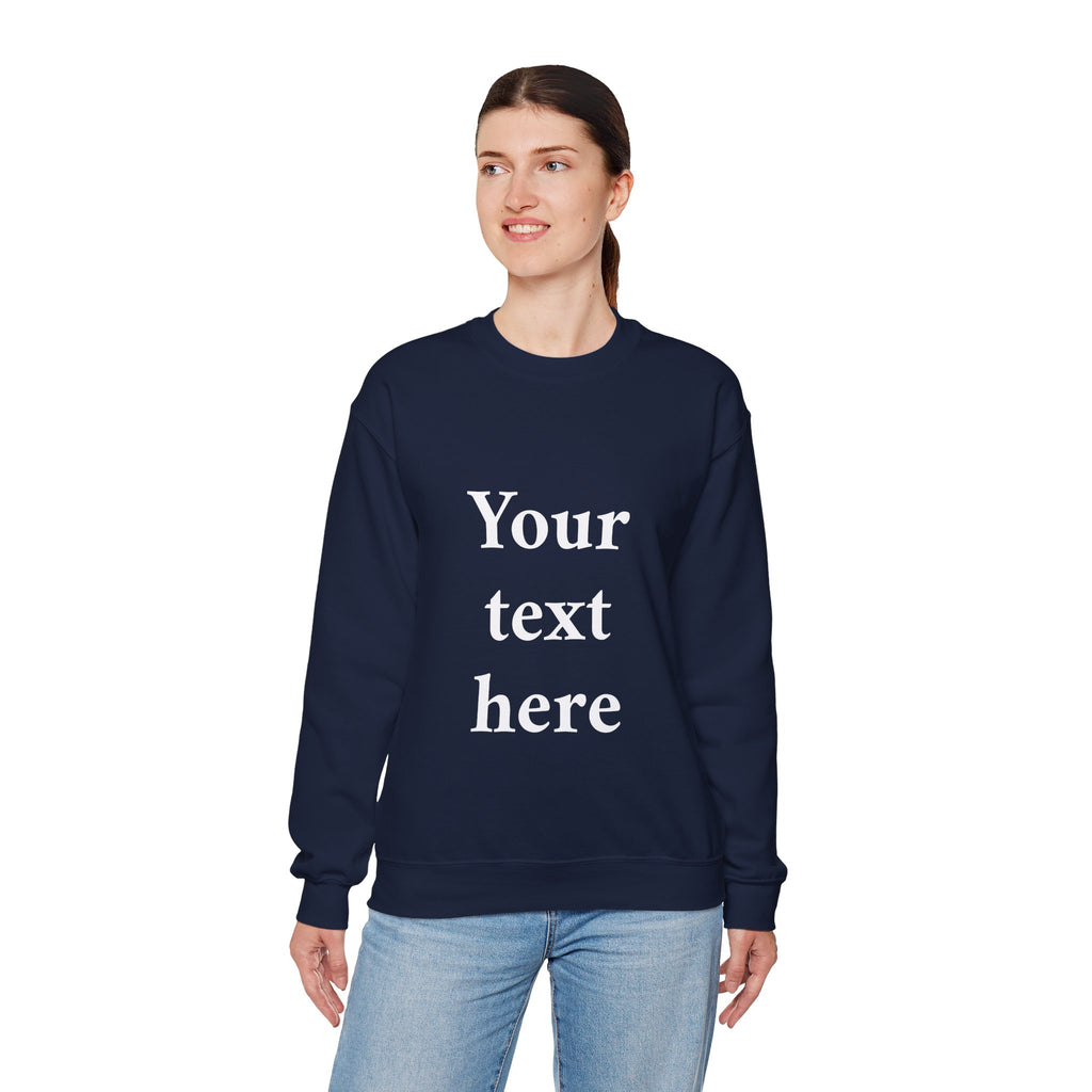 Custom Text Crewneck Sweatshirt — Personalized Minimalist Sweatshirt