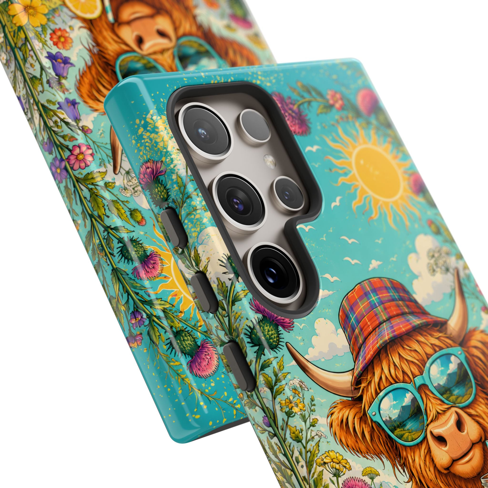 Sunny Highland Cow Phone Case – Scottish Summer Festival Edition
