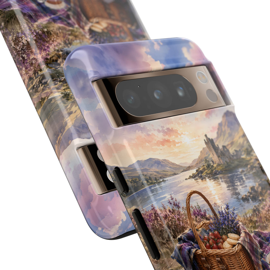 Highland Summer Picnic Phone Case – Scottish Castle & Thistle Art