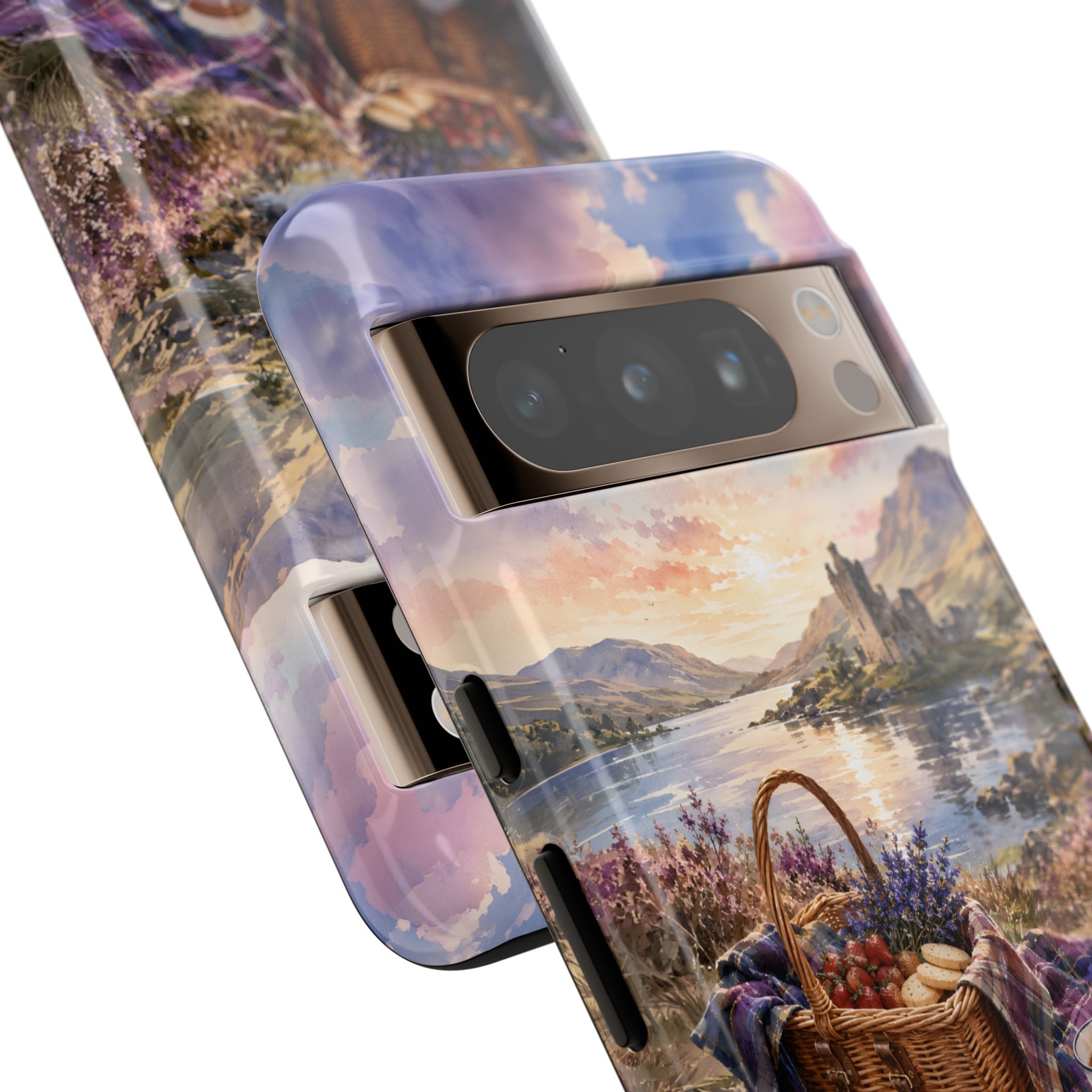 Highland Summer Picnic Phone Case – Scottish Castle & Thistle Art