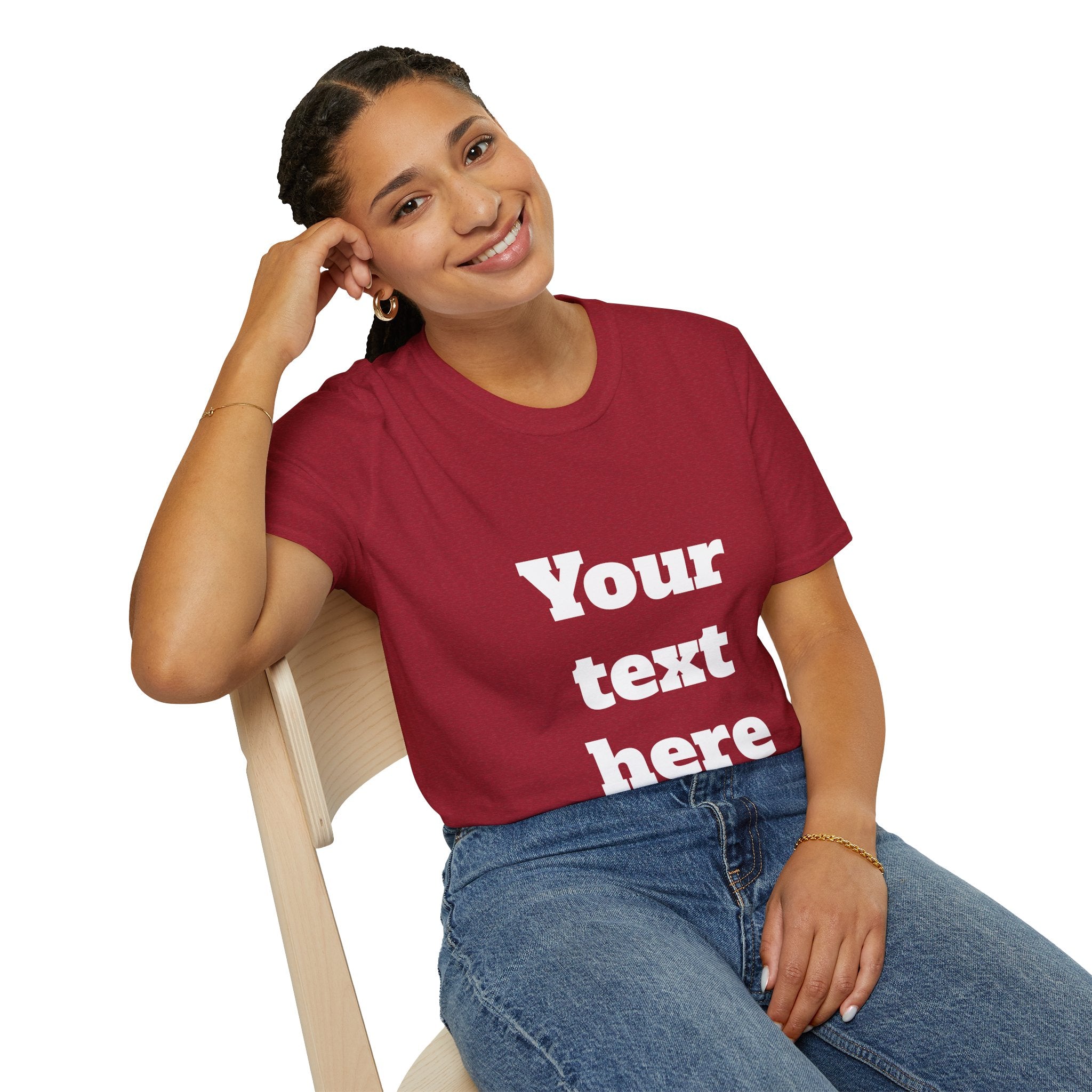 Custom Text T-Shirt — Personalized "Your Text Here" Graphic Tee