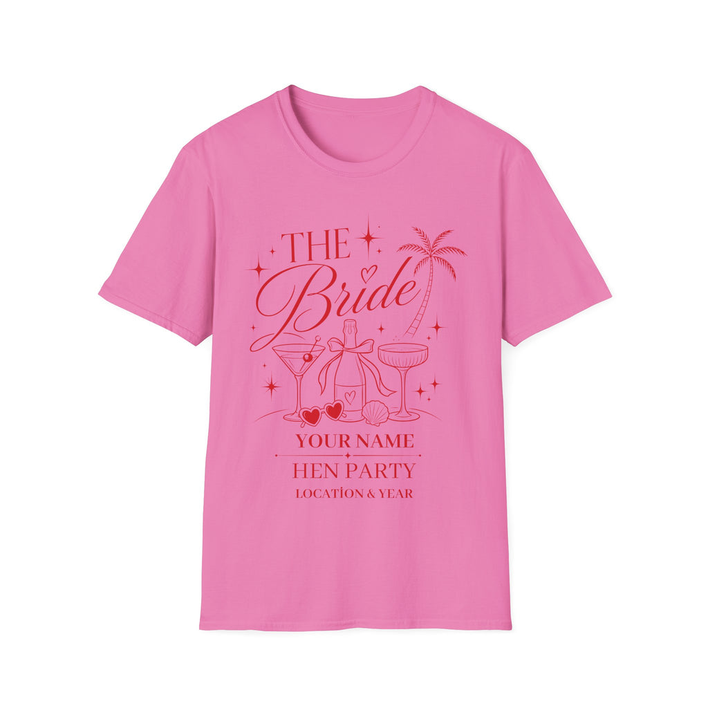 Bride Hen Party T-Shirt — 'The Bride' Bachelorette Tee (Custom Name Option)