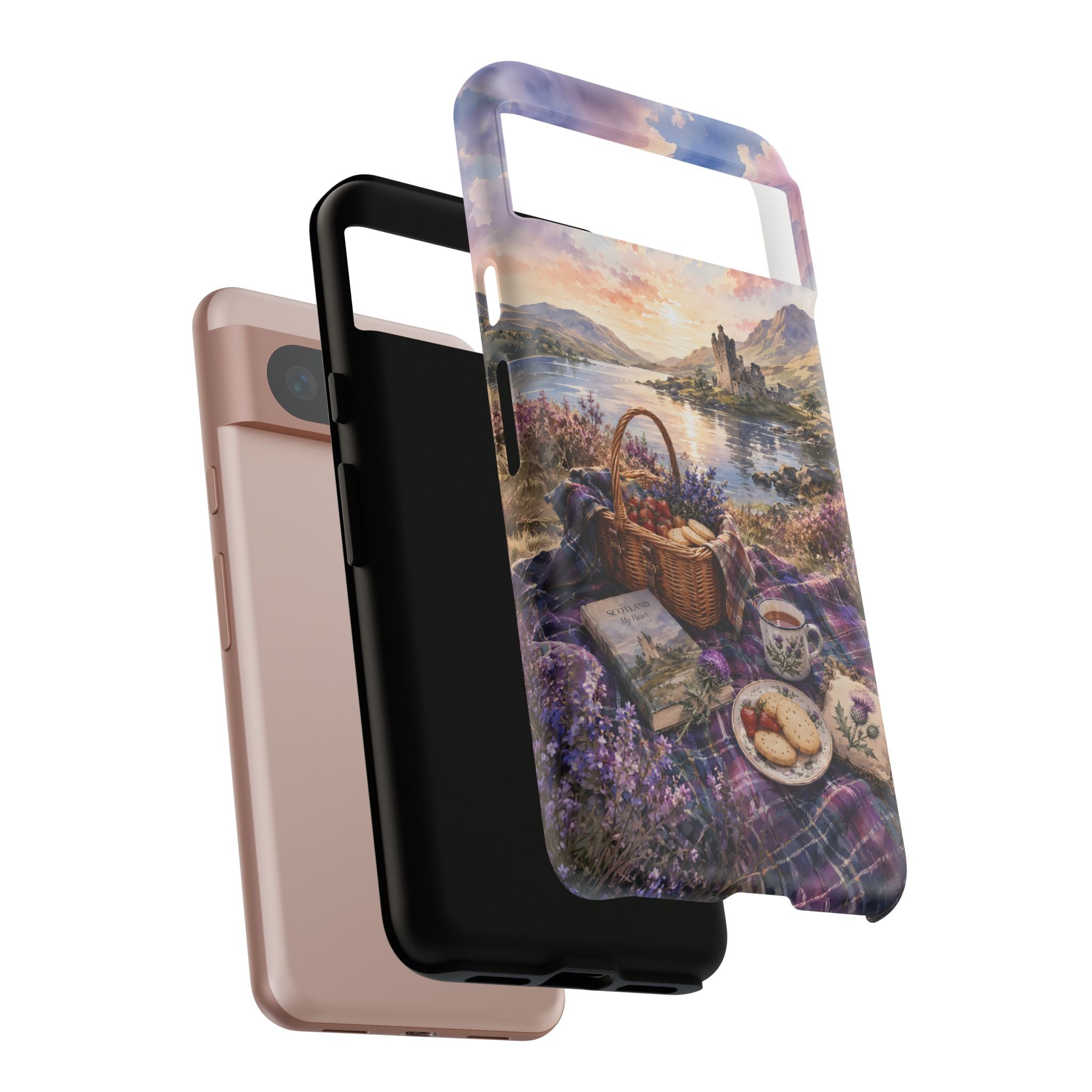 Highland Summer Picnic Phone Case – Scottish Castle & Thistle Art
