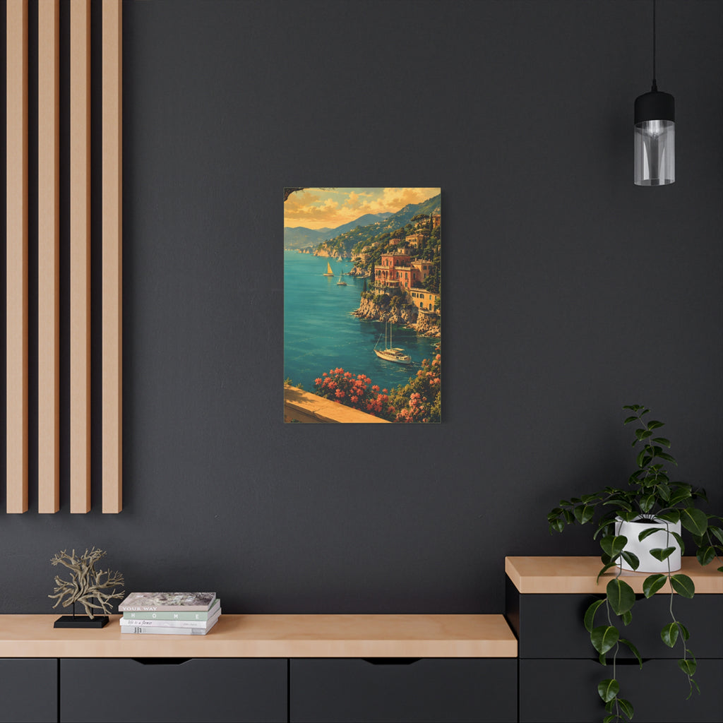 Mediterranean Coastal Canvas Print — Stretched Matte Wall Art
