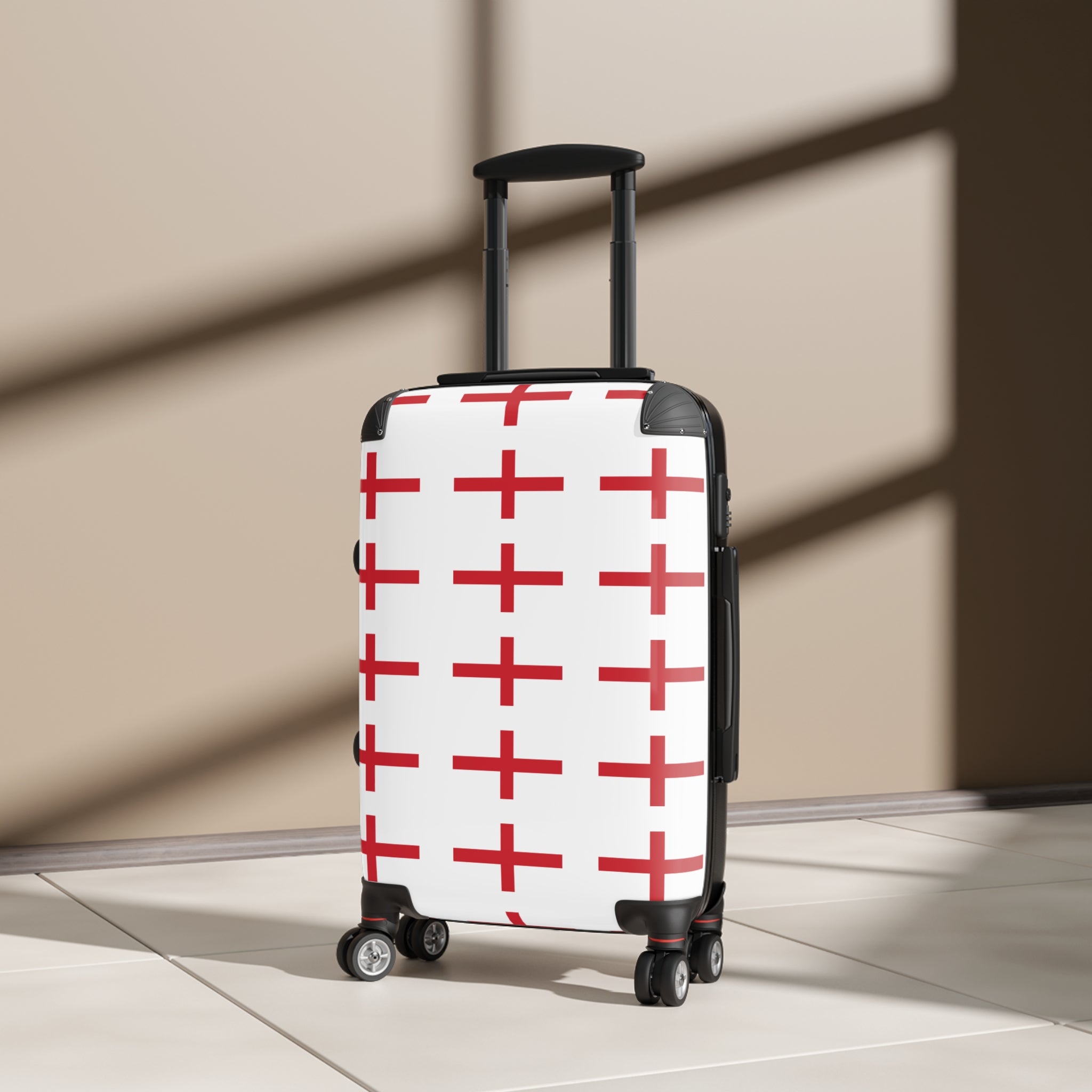 England Flag Pattern Suitcase — Modern Geometric Carry-On Luggage