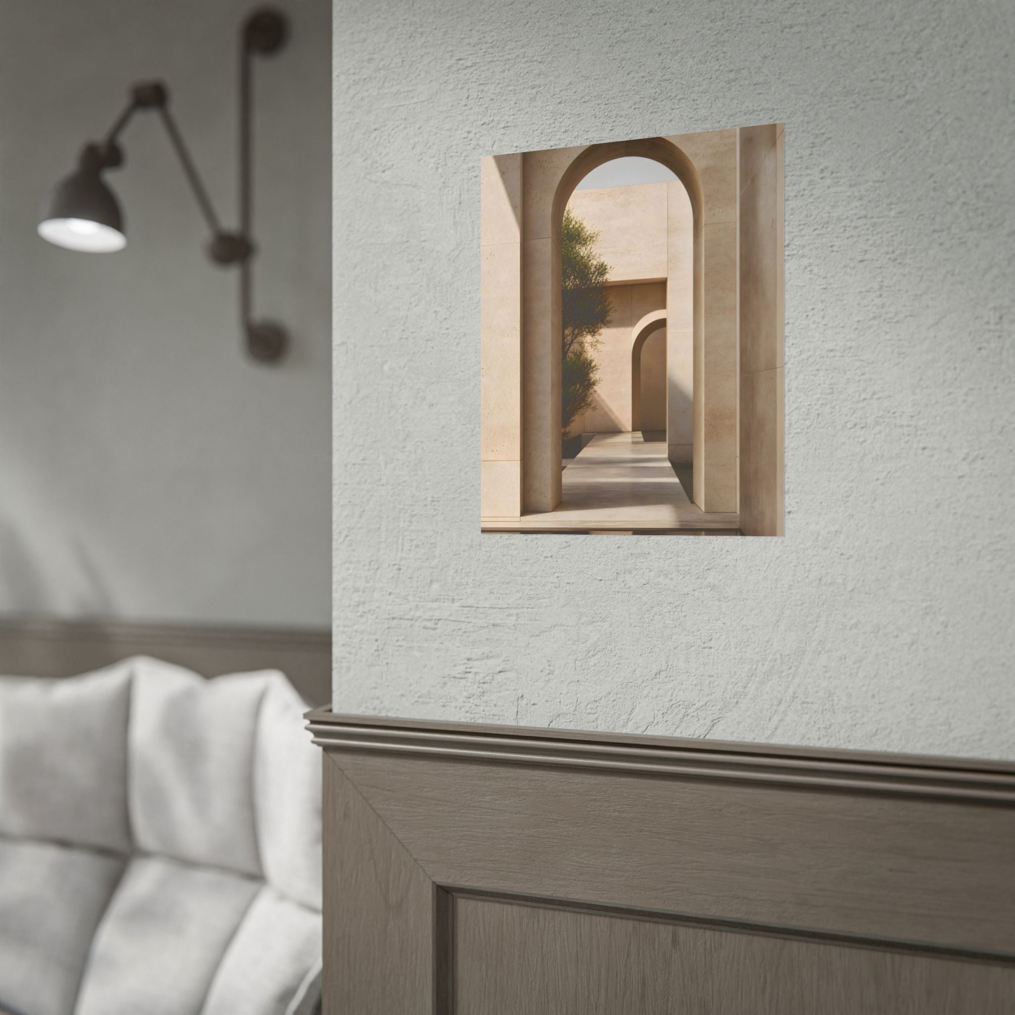 Minimalist Architectural Poster — Neutral Archway Wall Art (Rolled Poster)