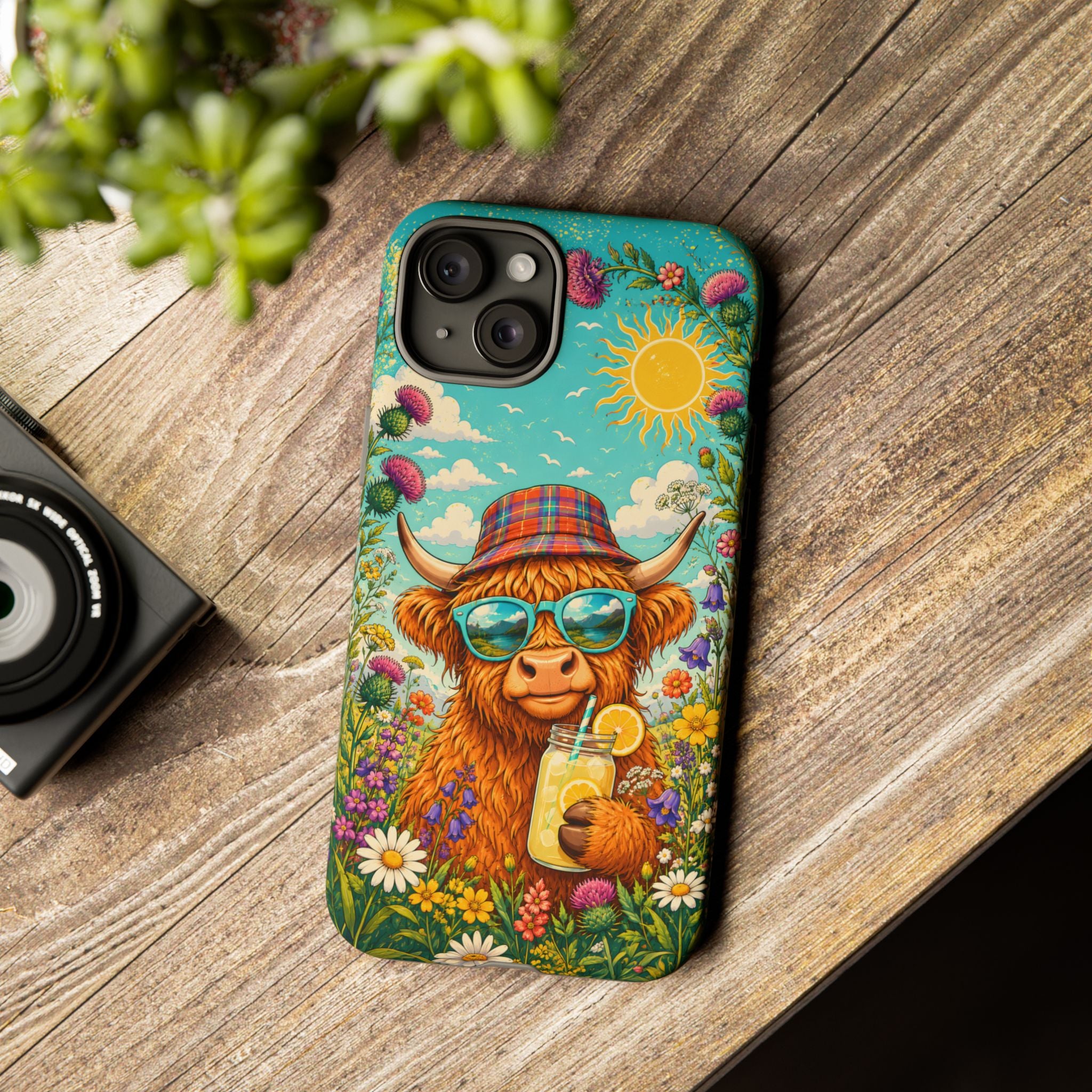 Sunny Highland Cow Phone Case – Scottish Summer Festival Edition