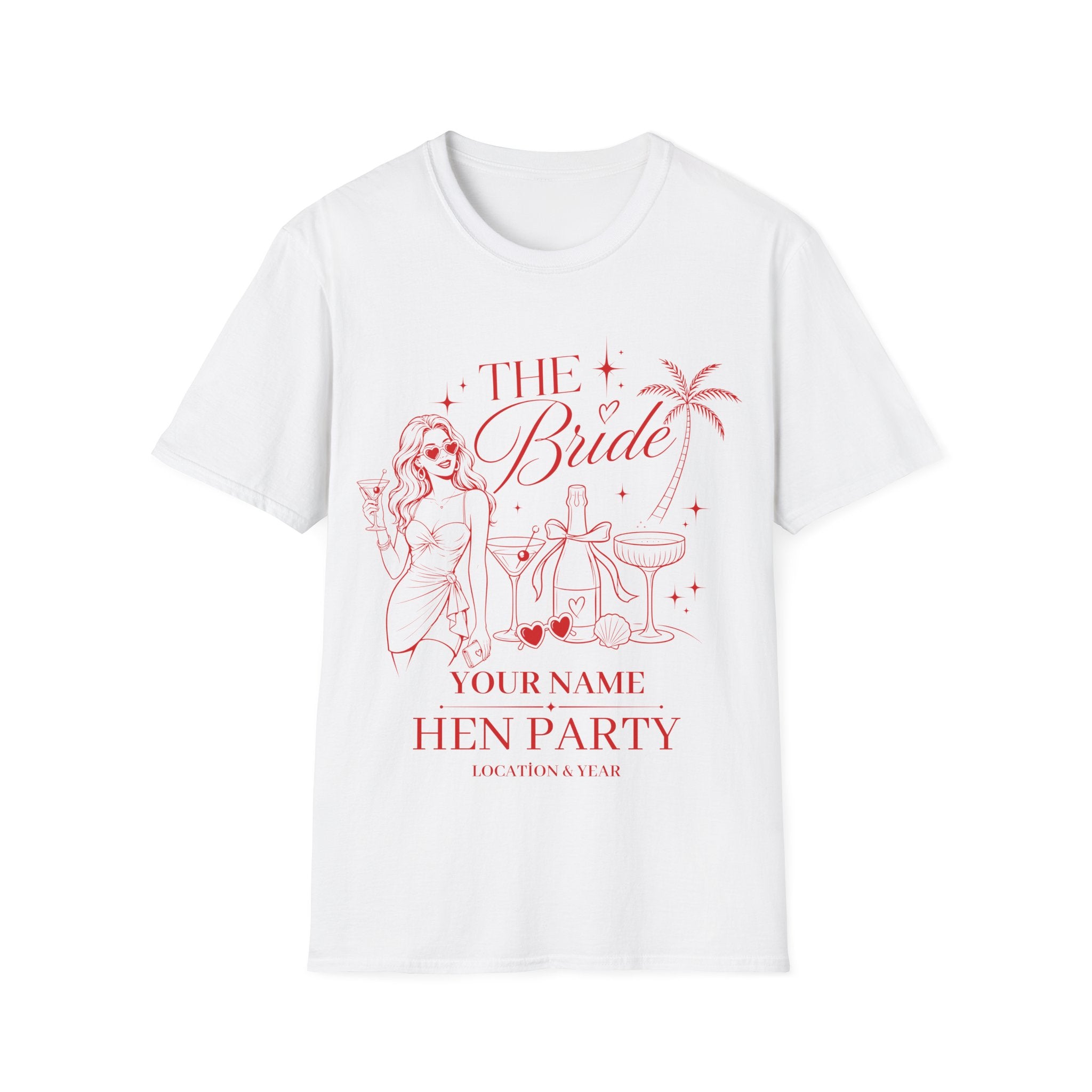 Bride Hen Party T-Shirt — 'The Bride' Bachelorette Tee (Custom Name Option)