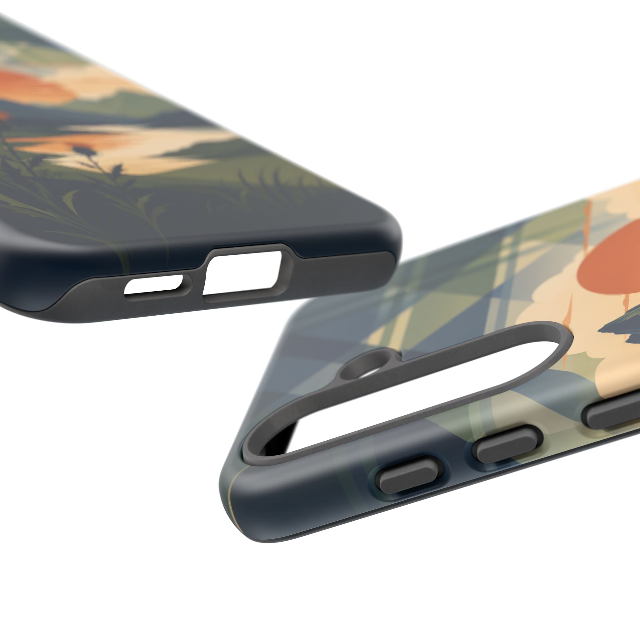 Highland Sunset Tartan Phone Case – Scottish Thistle Summer Festival Edition