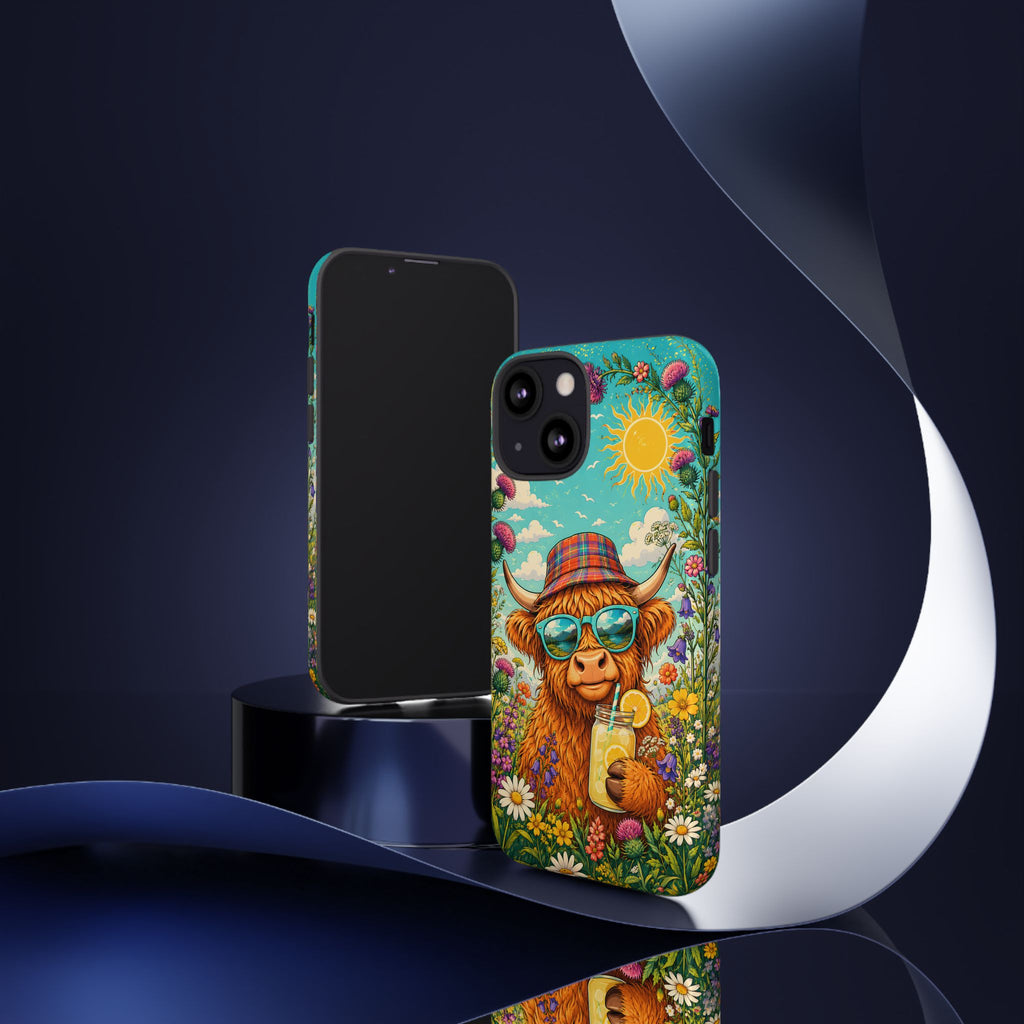 Sunny Highland Cow Phone Case – Scottish Summer Festival Edition