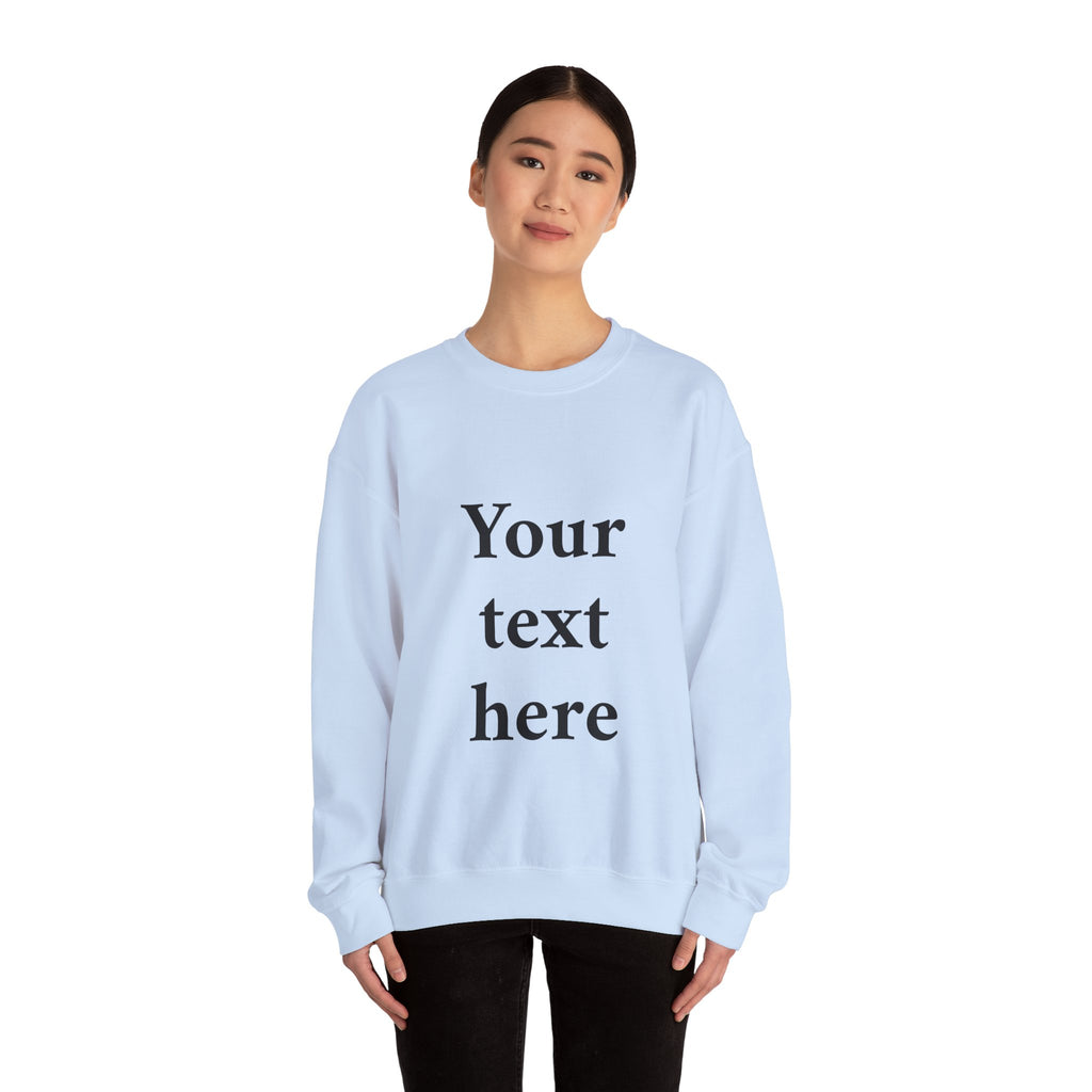 Custom Text Crewneck Sweatshirt — Personalized Minimalist Sweatshirt