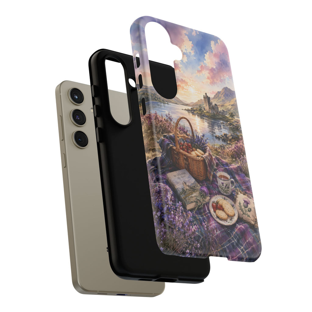 Highland Summer Picnic Phone Case – Scottish Castle & Thistle Art