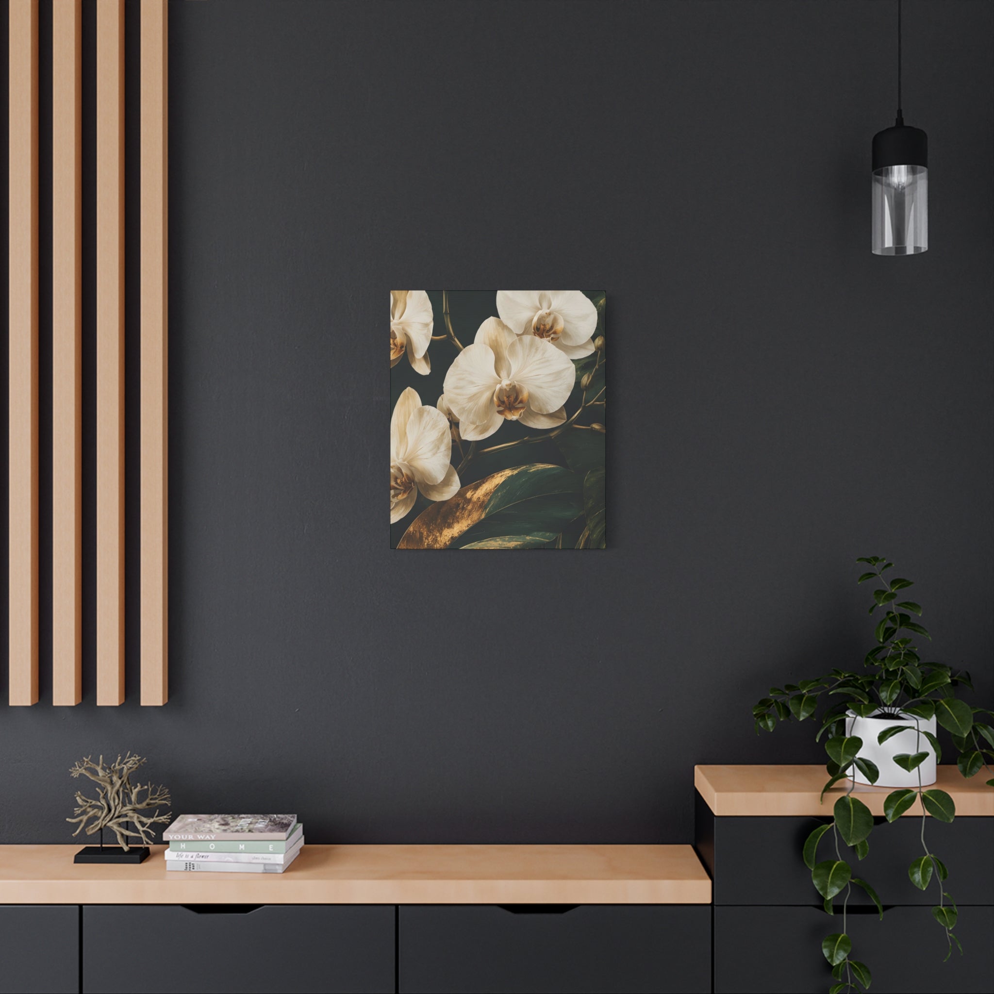 Orchid Botanical Matte Canvas Print — Stretched 1.25"