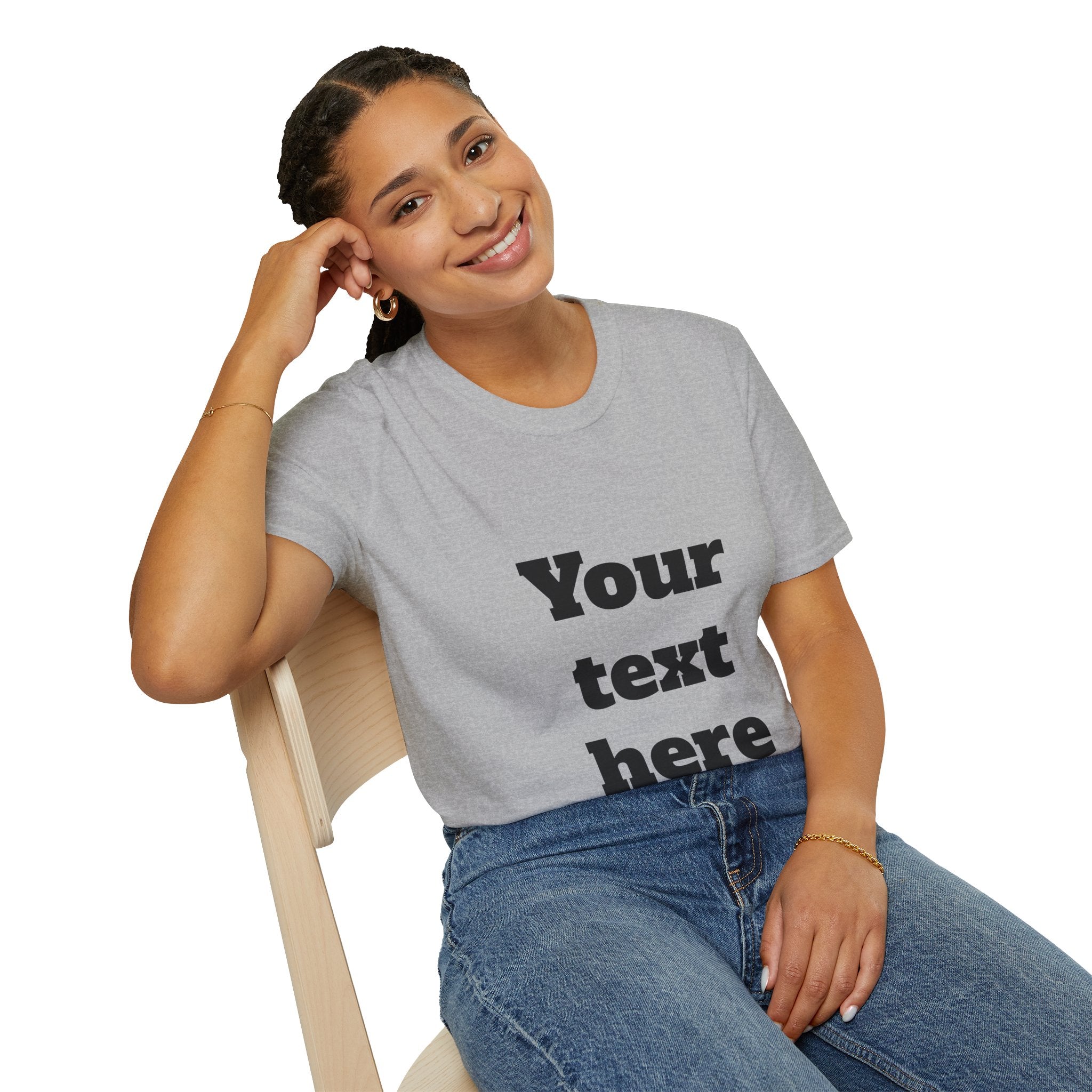 Custom Text T-Shirt — Personalized "Your Text Here" Graphic Tee