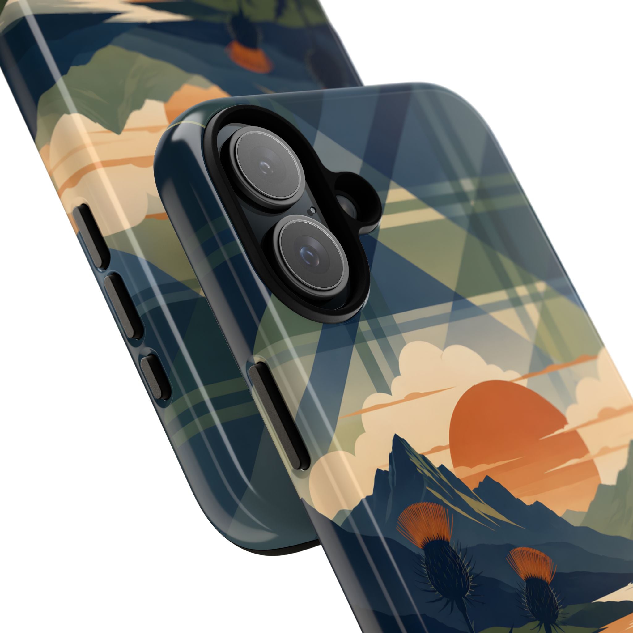 Highland Sunset Tartan Phone Case – Scottish Thistle Summer Festival Edition