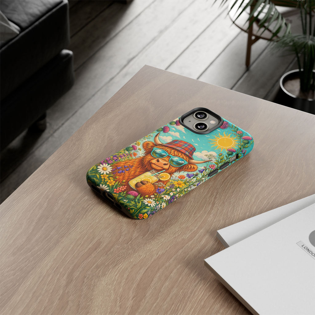 Sunny Highland Cow Phone Case – Scottish Summer Festival Edition