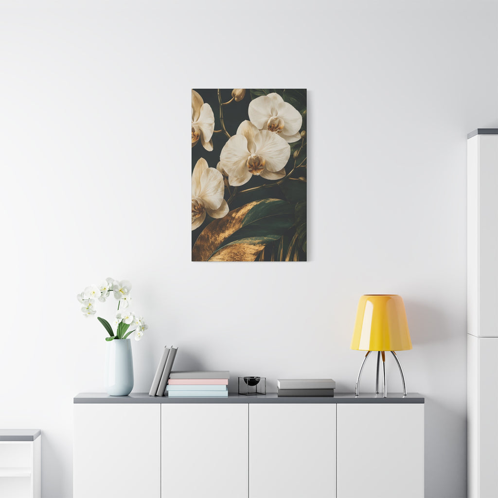 Orchid Botanical Matte Canvas Print — Stretched 1.25"