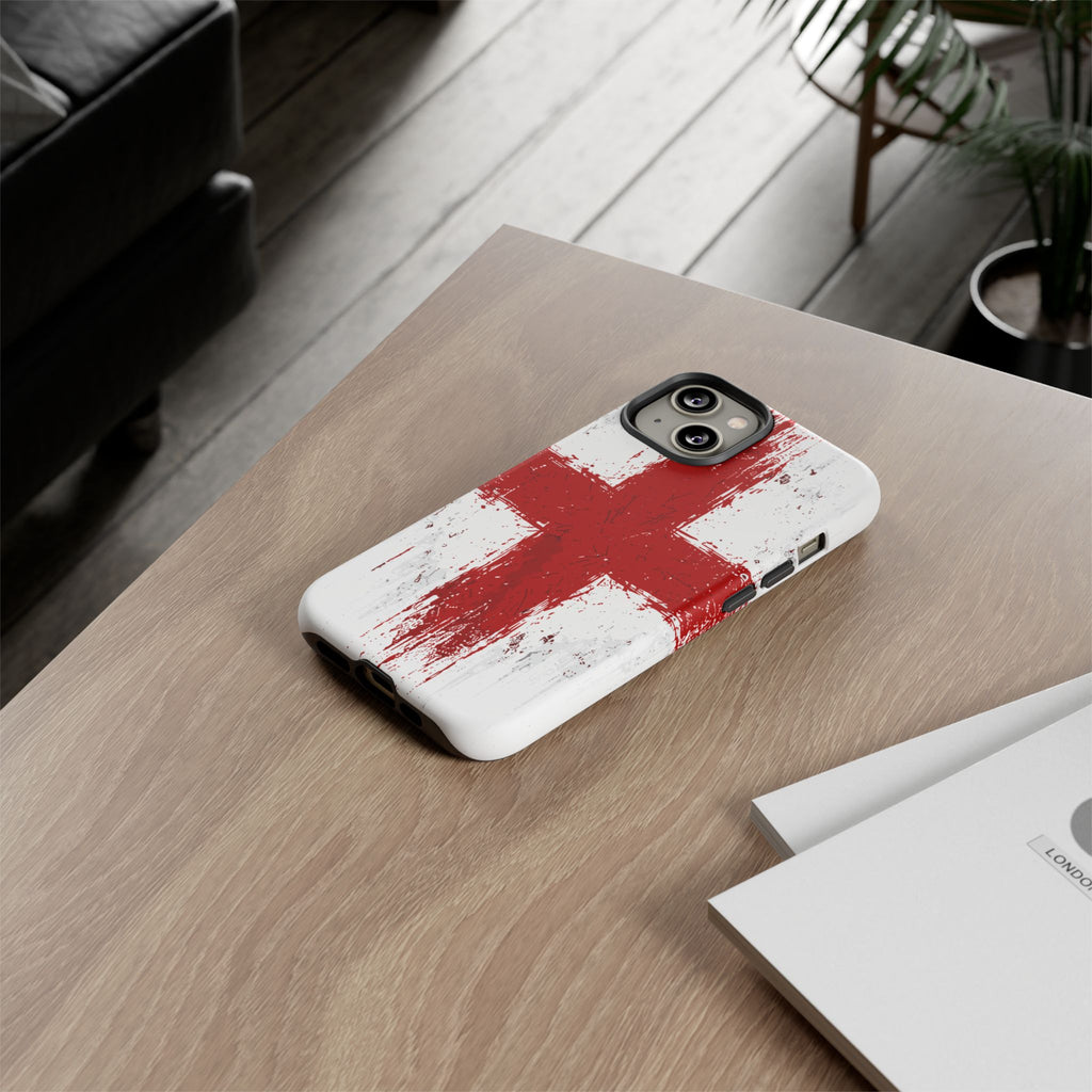 Phone Case - Distressed England St. George's Cross Patriotic Tough Case
