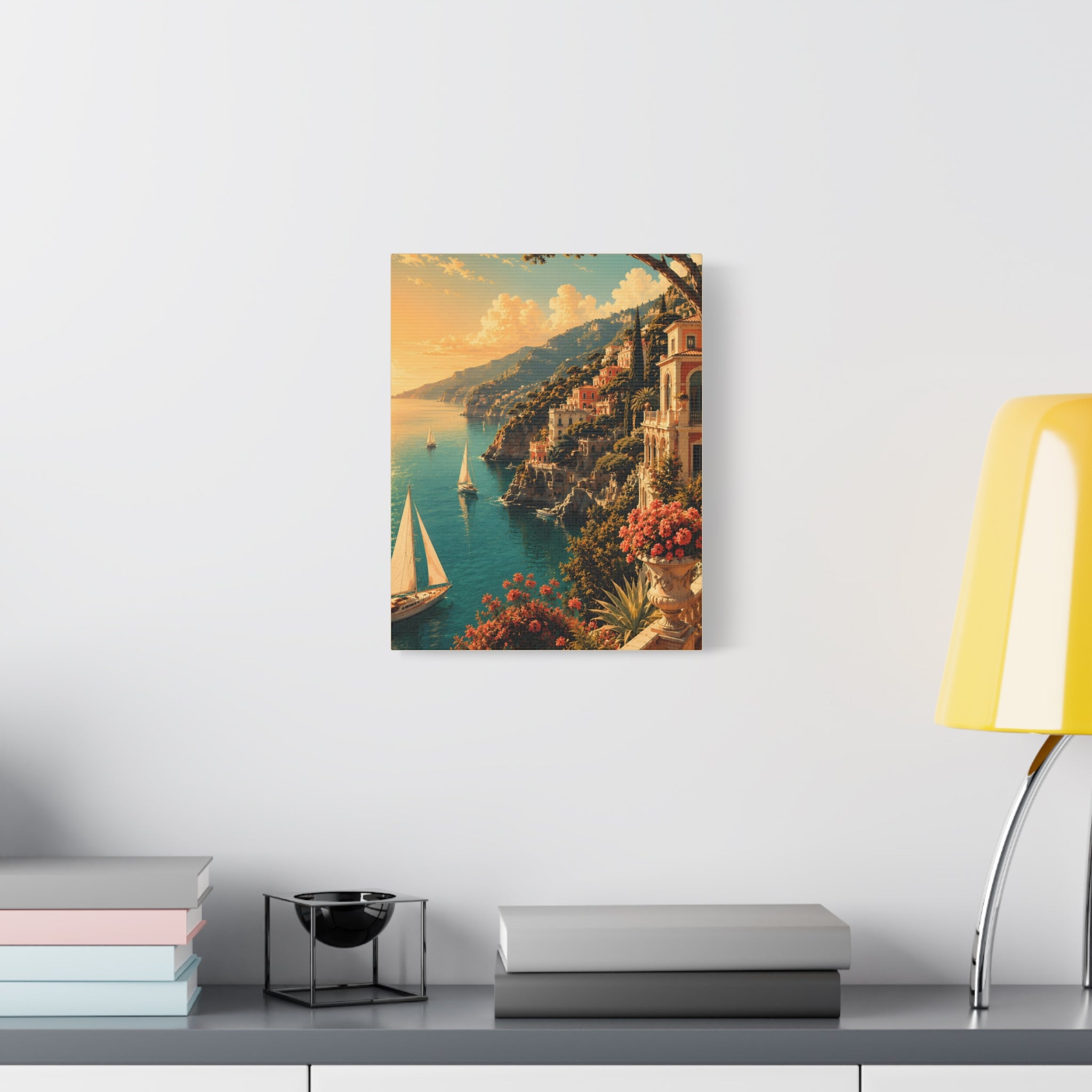 Mediterranean Coastal Sunset Matte Canvas