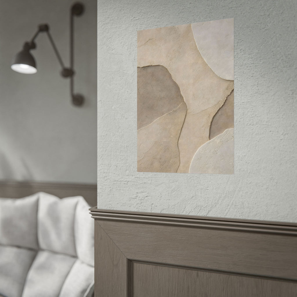 Abstract Neutral Texture Rolled Poster — Earth Tone Minimal Wall Art