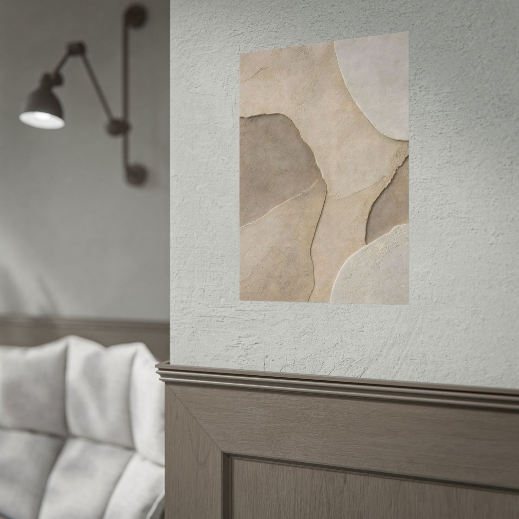 Abstract Neutral Texture Rolled Poster — Earth Tone Minimal Wall Art