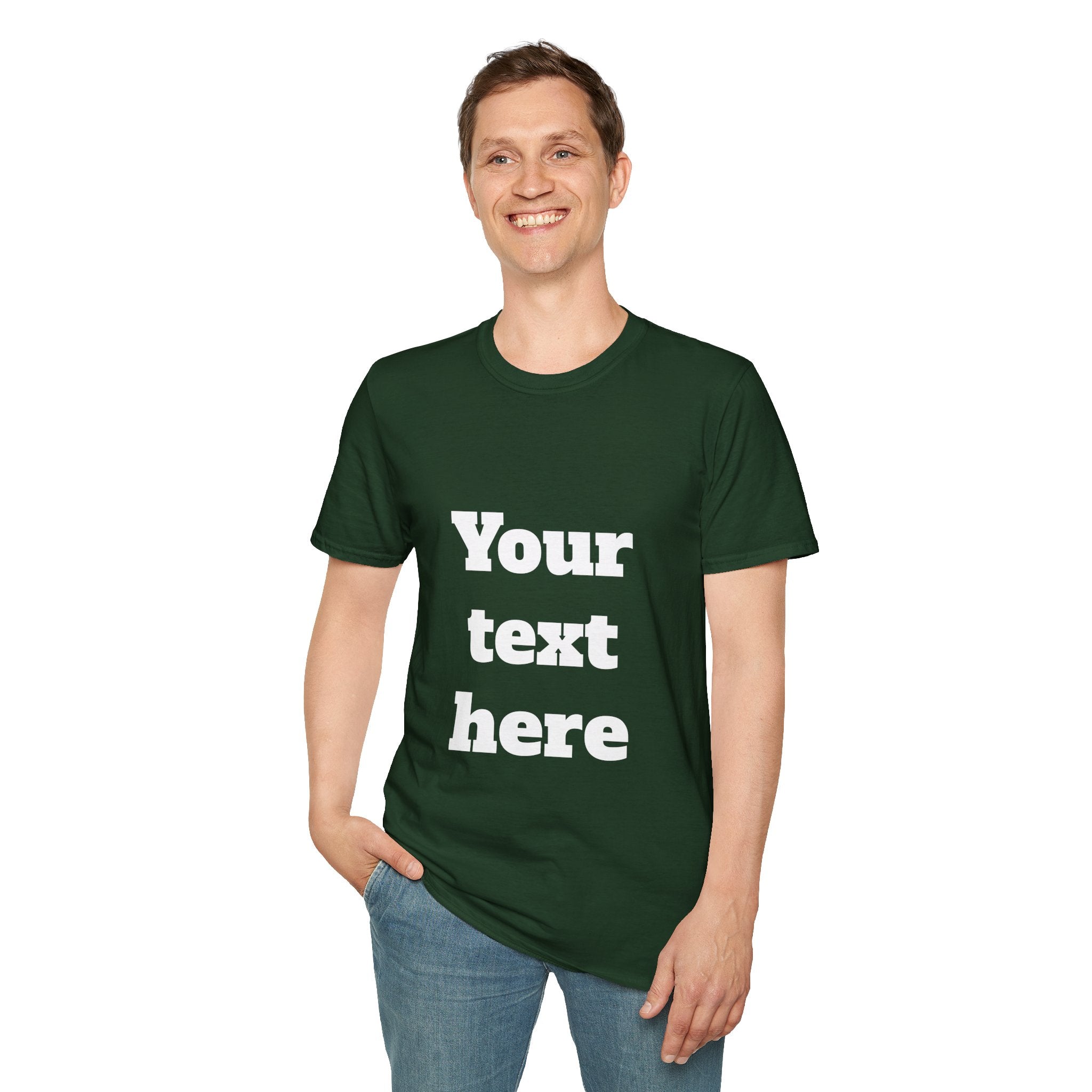 Custom Text T-Shirt — Personalized "Your Text Here" Graphic Tee