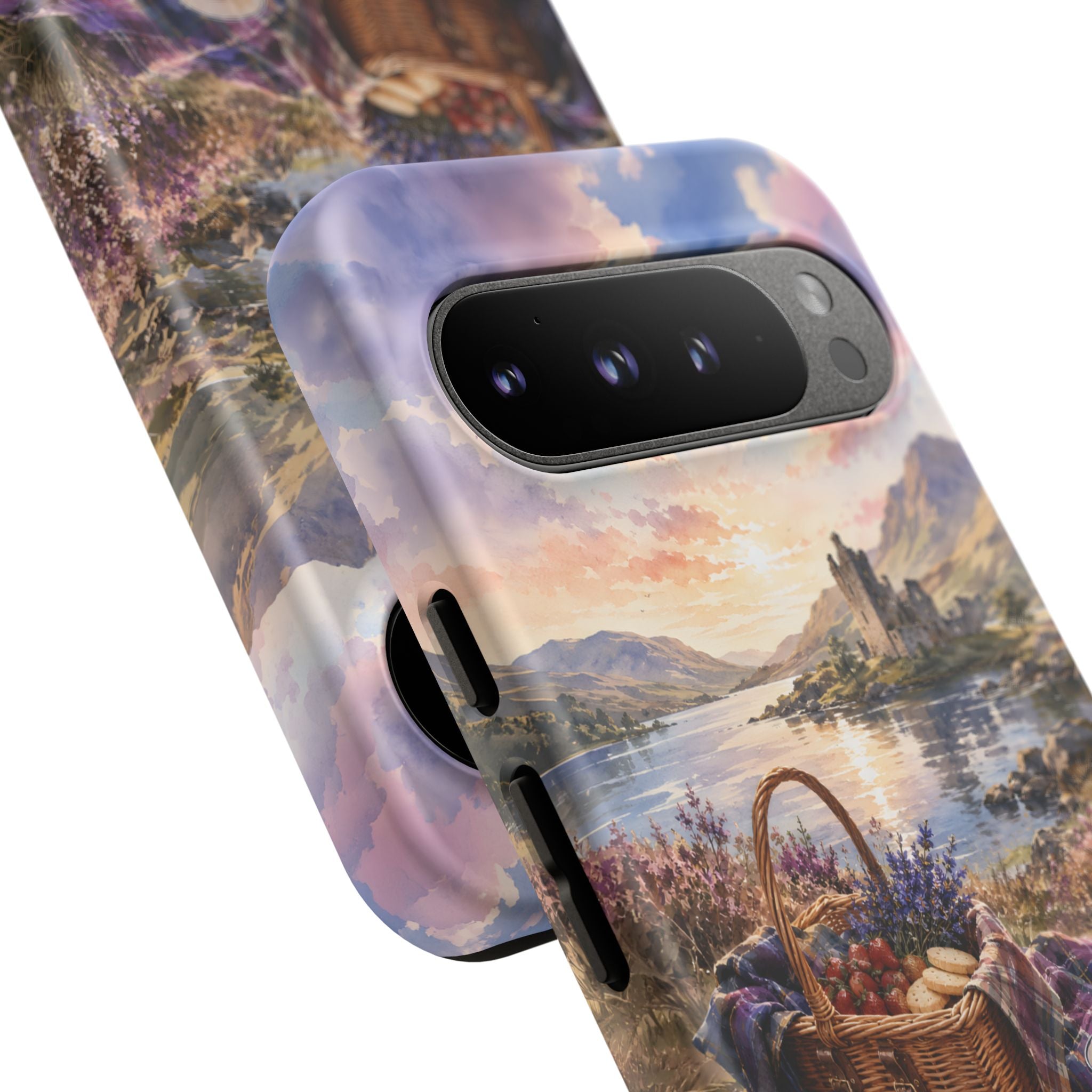 Highland Summer Picnic Phone Case – Scottish Castle & Thistle Art