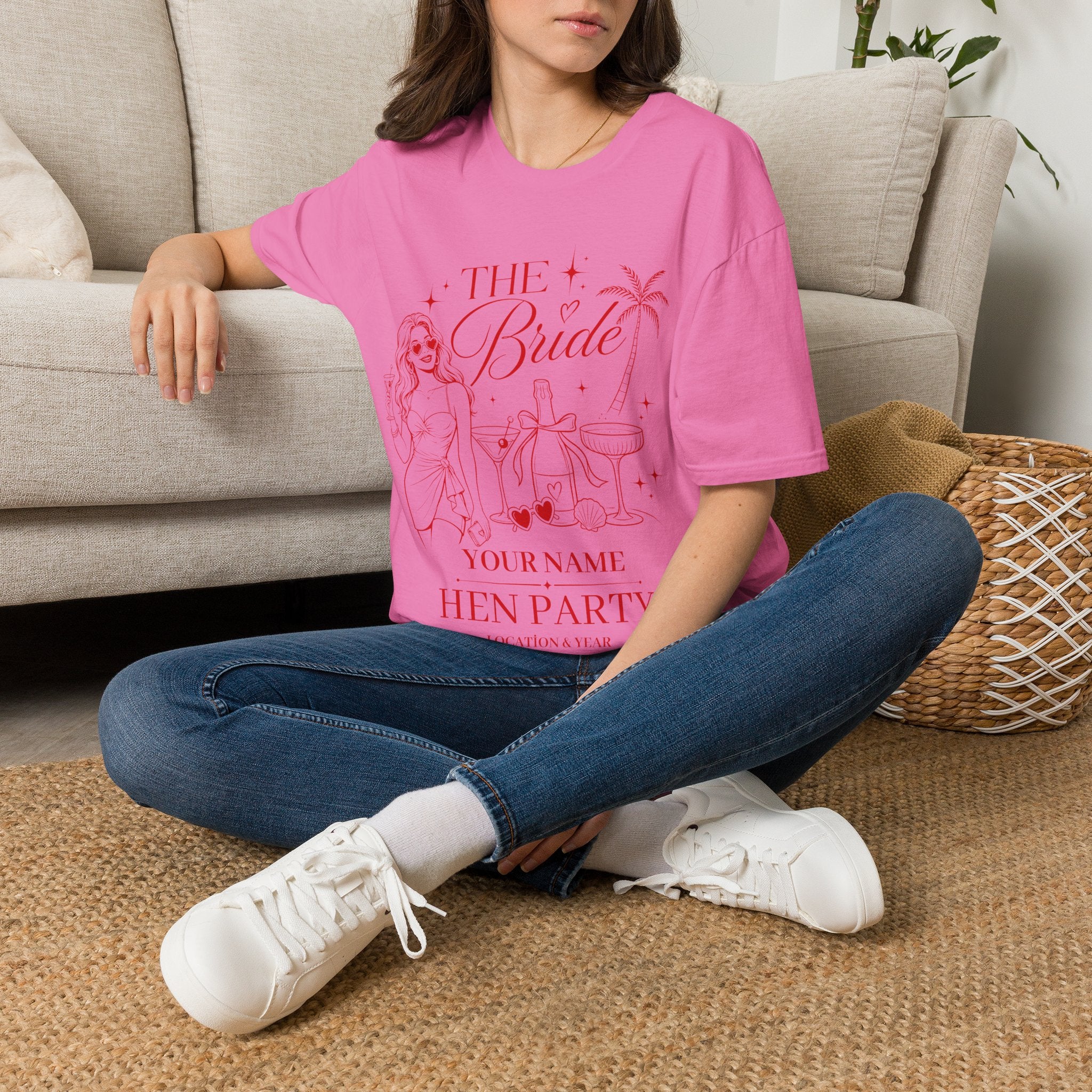 Bride Hen Party T-Shirt — 'The Bride' Bachelorette Tee (Custom Name Option)