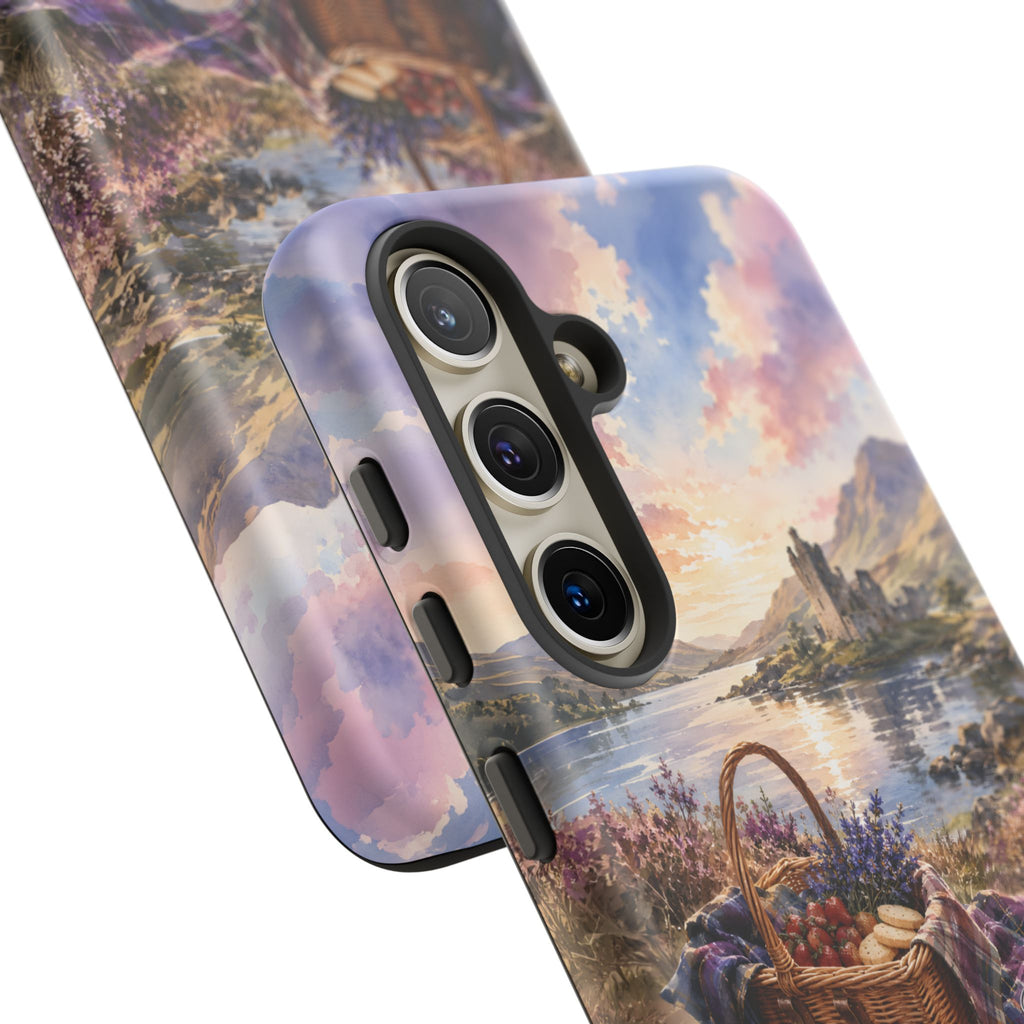 Highland Summer Picnic Phone Case – Scottish Castle & Thistle Art