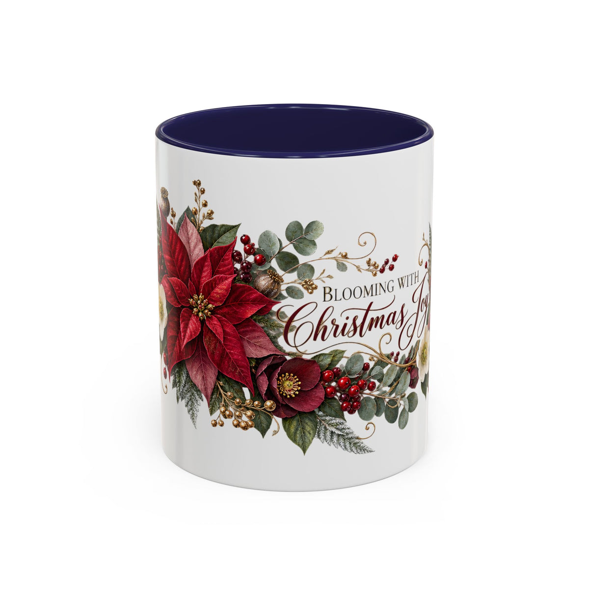 Blooming With Christmas Joy Floral Holiday Coffee Mug