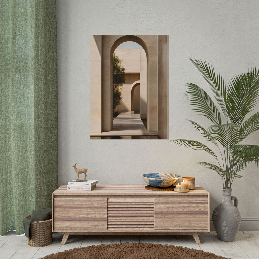 Minimalist Architectural Poster — Neutral Archway Wall Art (Rolled Poster)