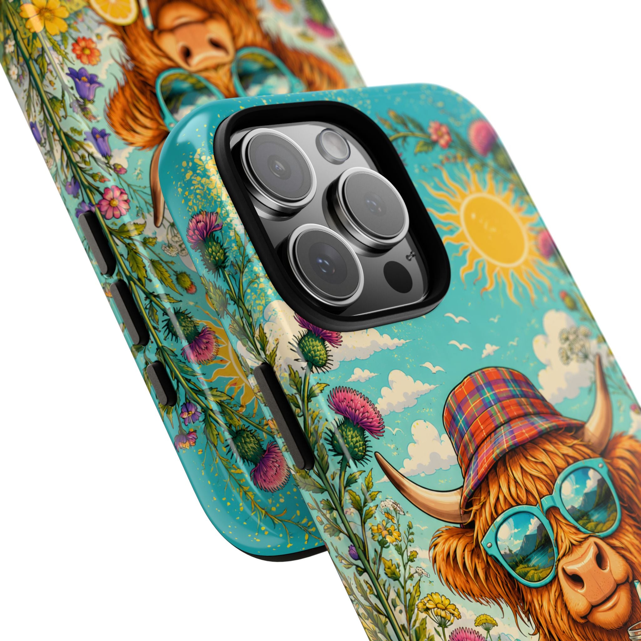 Sunny Highland Cow Phone Case – Scottish Summer Festival Edition