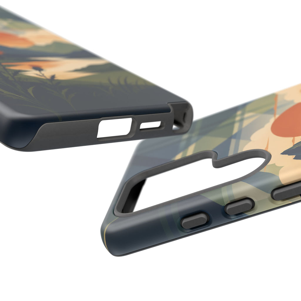 Highland Sunset Tartan Phone Case – Scottish Thistle Summer Festival Edition