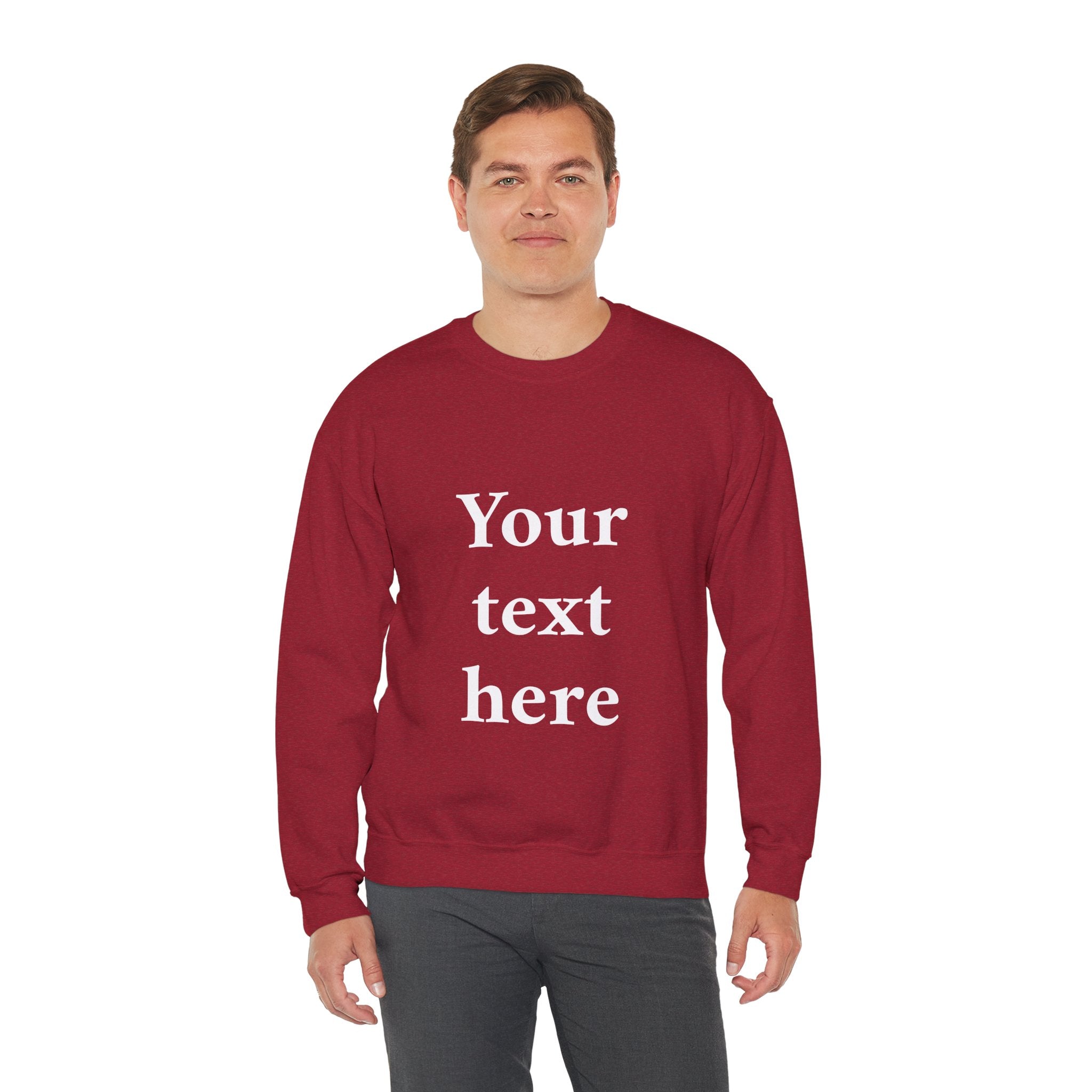 Custom Text Crewneck Sweatshirt — Personalized Minimalist Sweatshirt